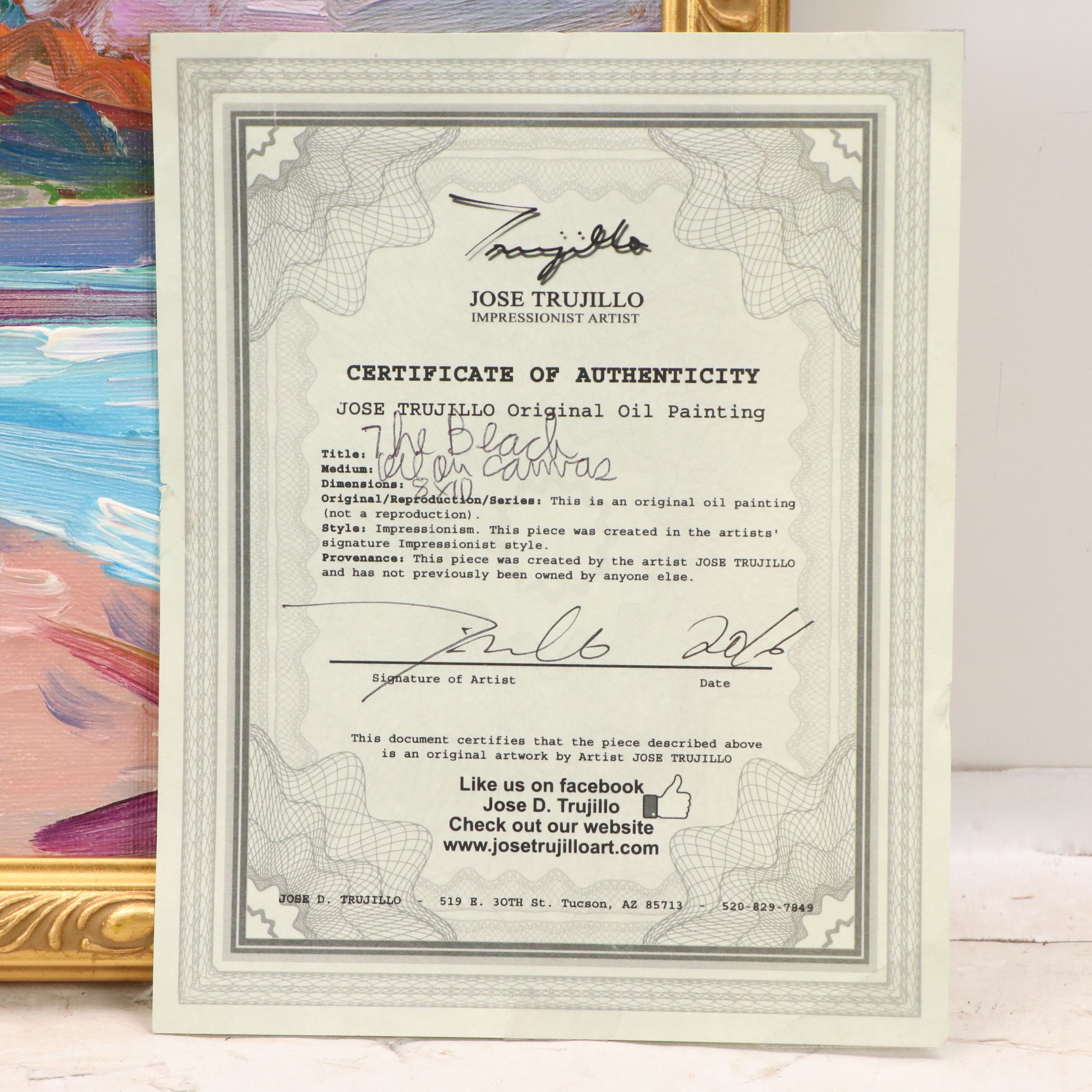 Jose Trujillo Oil Painting "The Beach," 2016