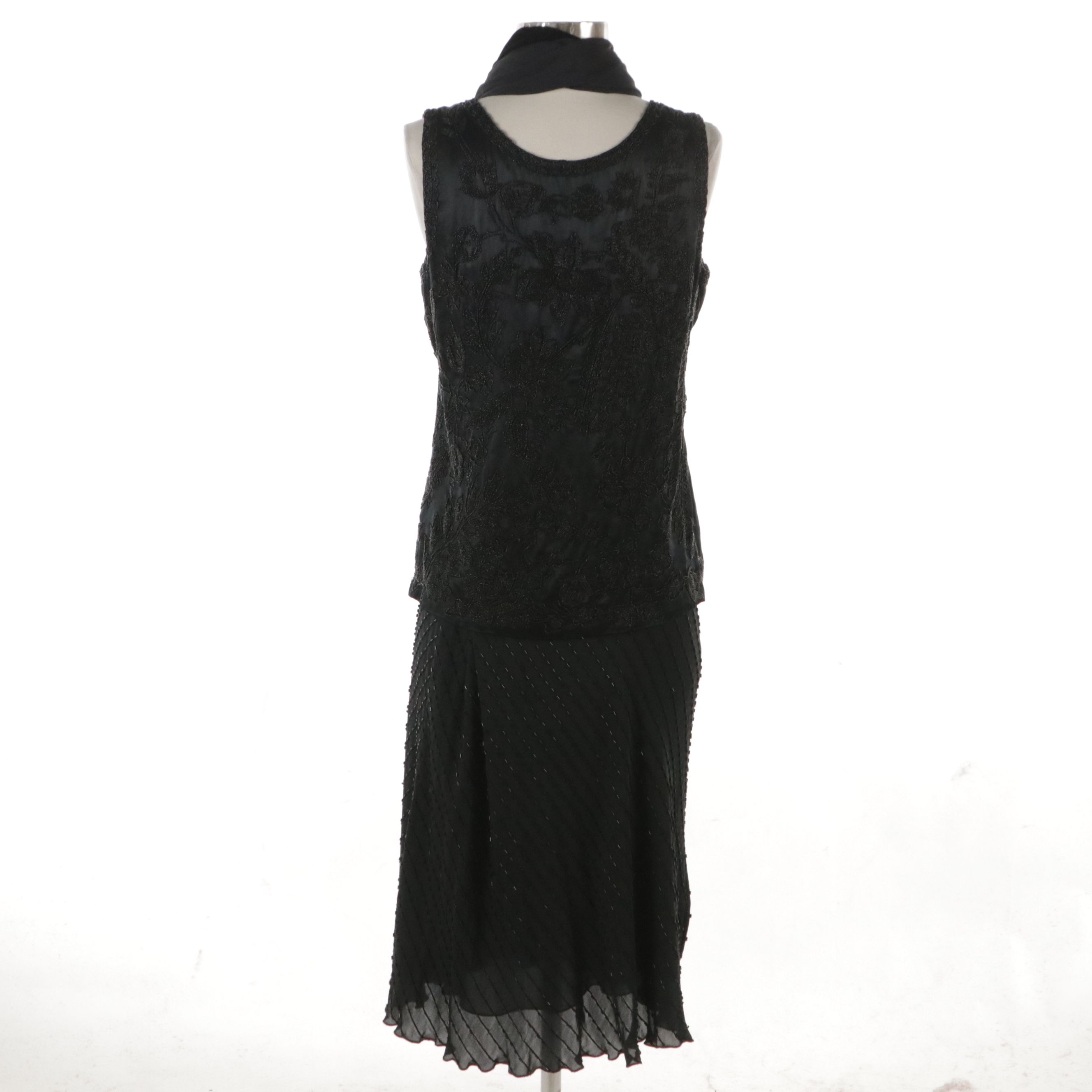 Tommy Hilfiger Beaded Silk Tank Top, Lauren Ralph Lauren Skirt, Other Scarf