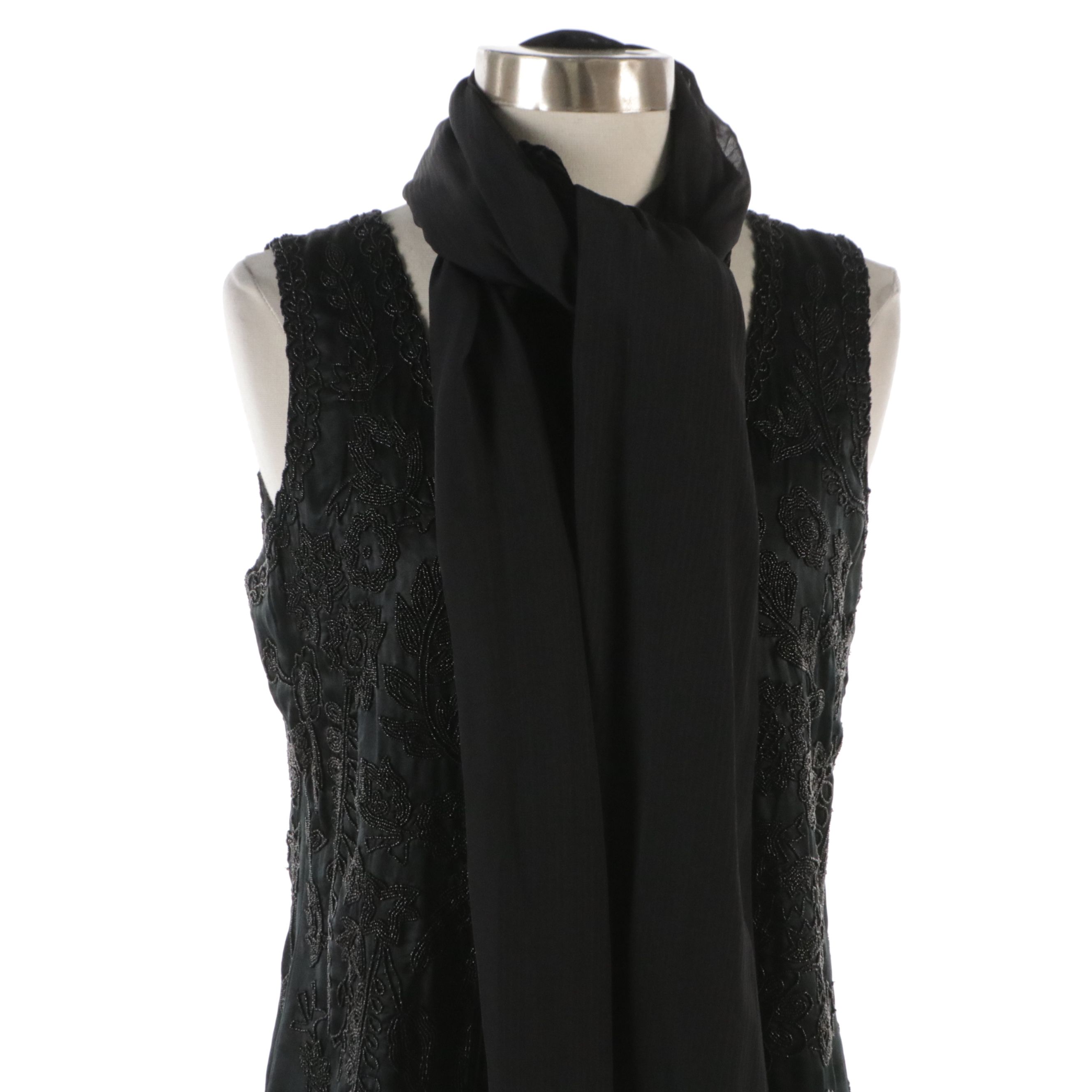 Tommy Hilfiger Beaded Silk Tank Top, Lauren Ralph Lauren Skirt, Other Scarf