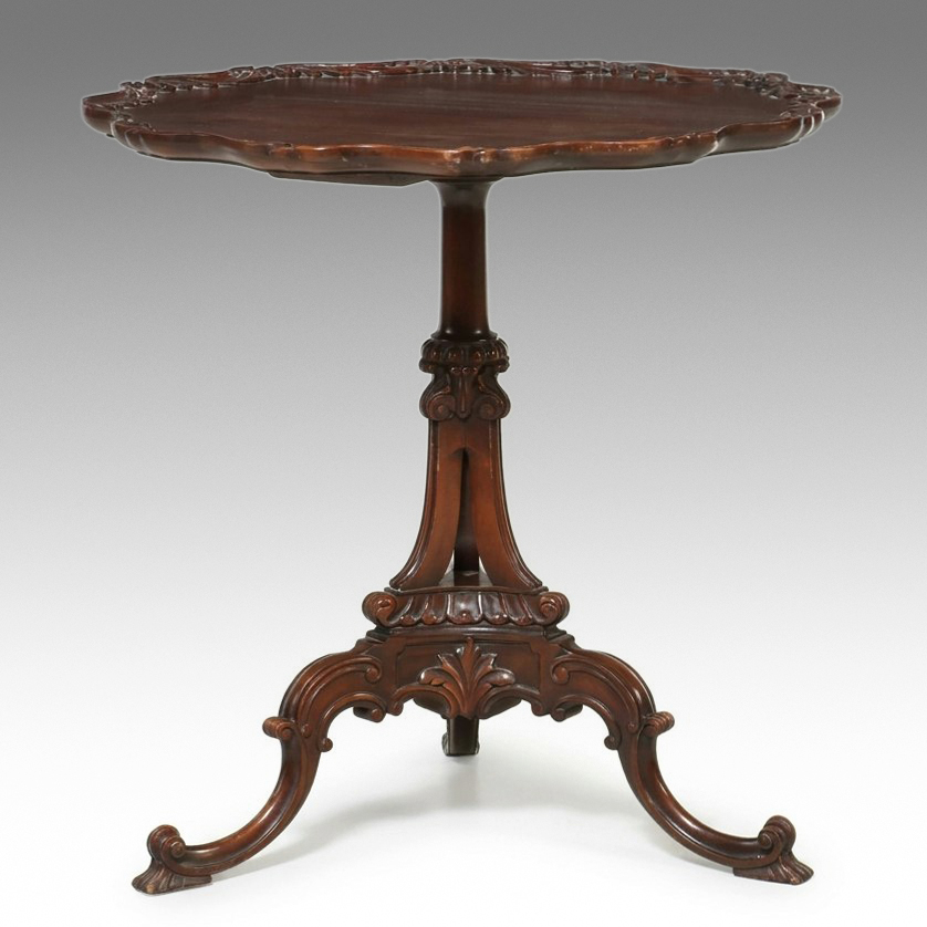 Imperial Furniture Co. Chippendale Style Piecrust Occasional Table, Mid-20th C.