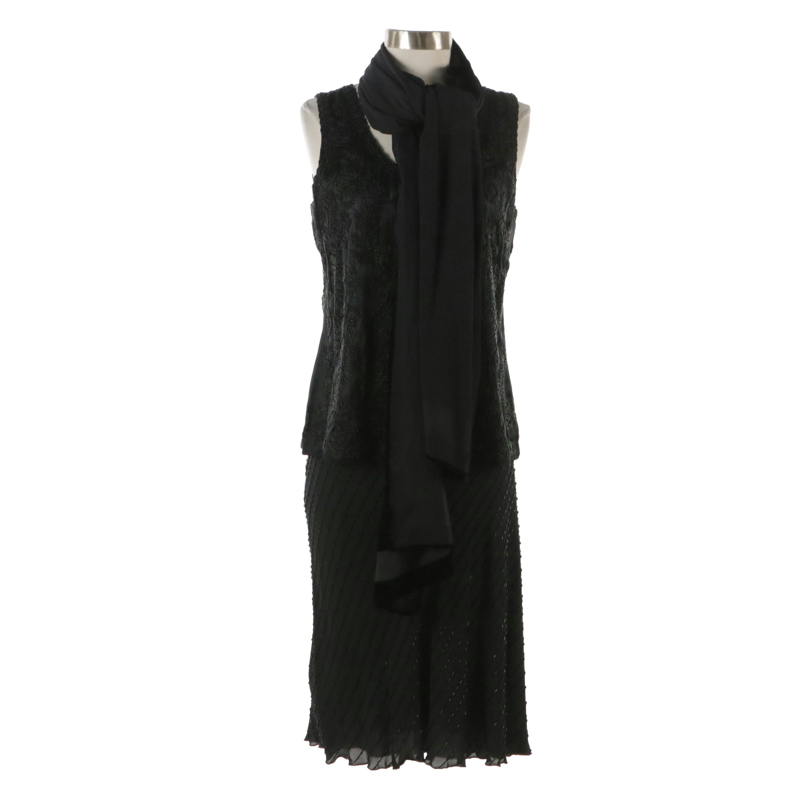 Tommy Hilfiger Beaded Silk Tank Top, Lauren Ralph Lauren Skirt, Other Scarf