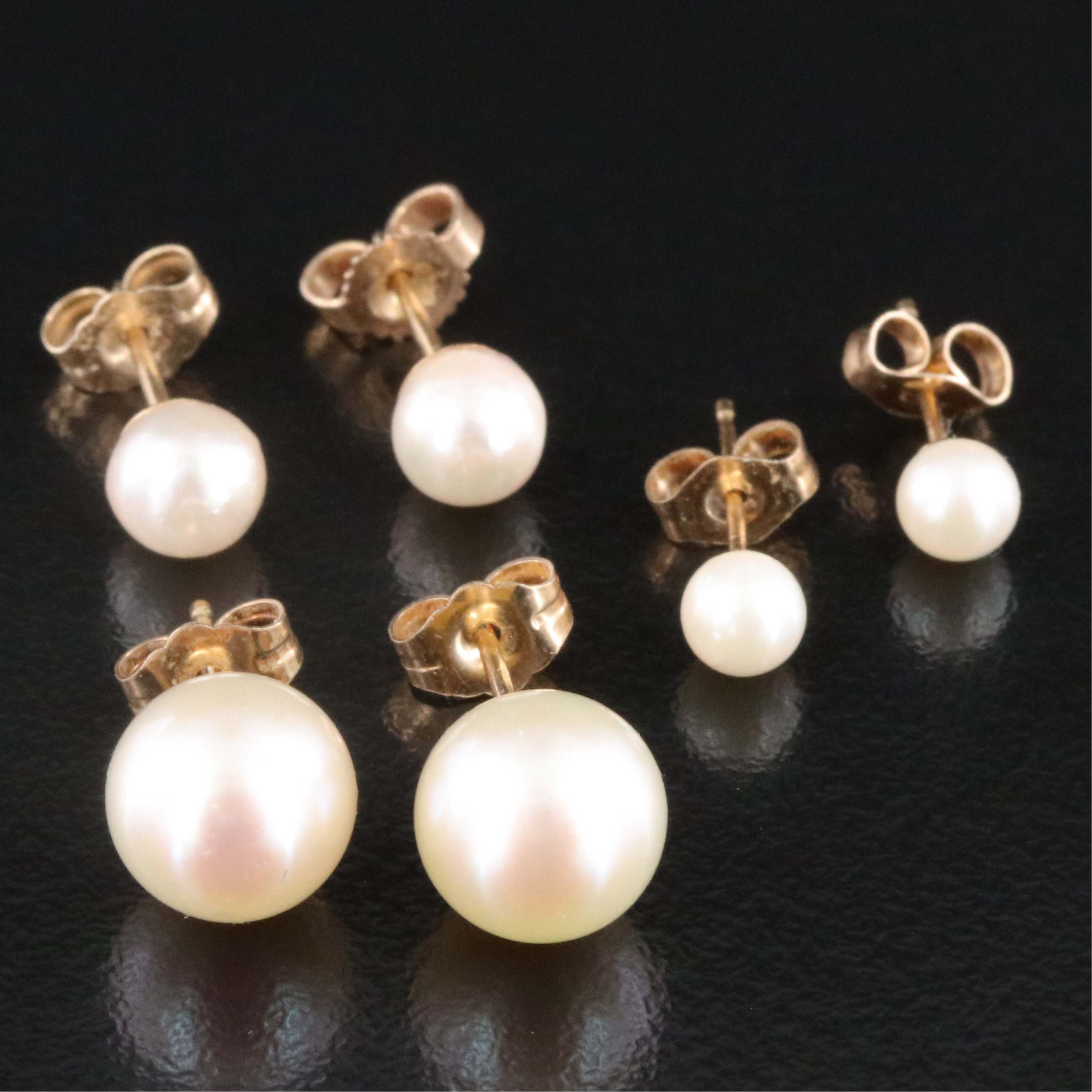 14K Pearl Stud Earrings