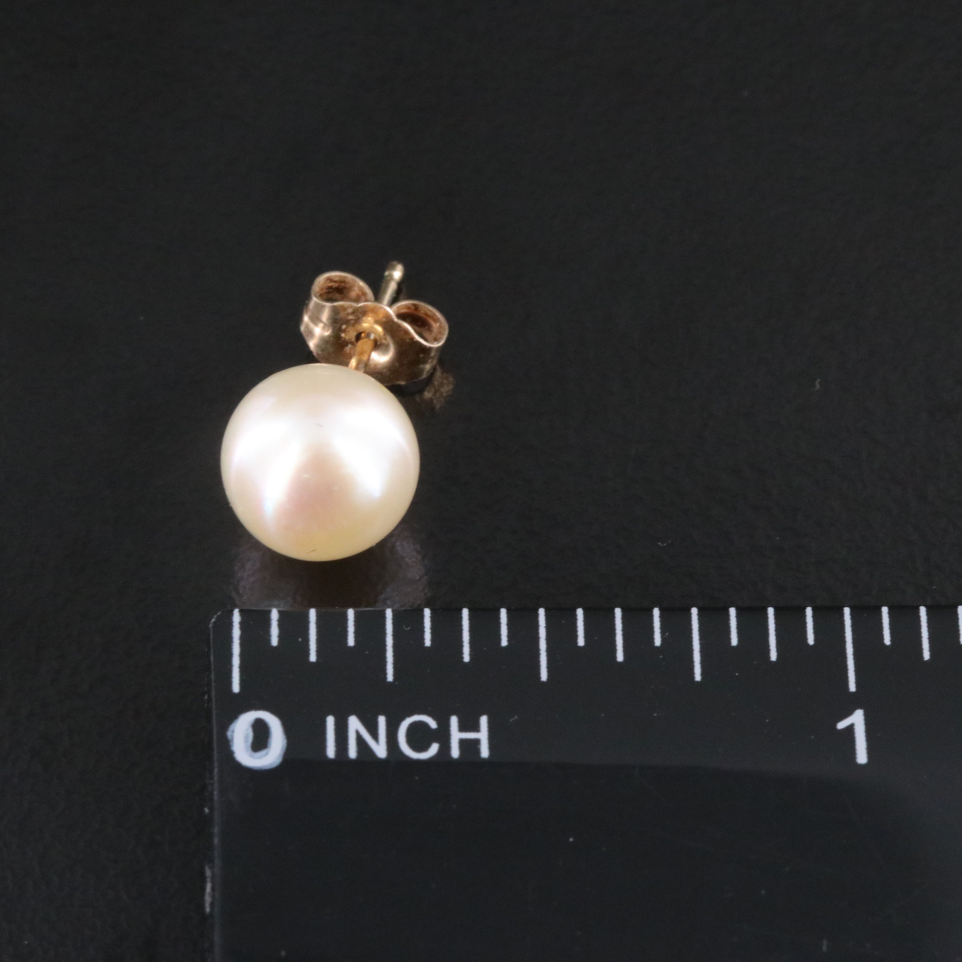 14K Pearl Stud Earrings