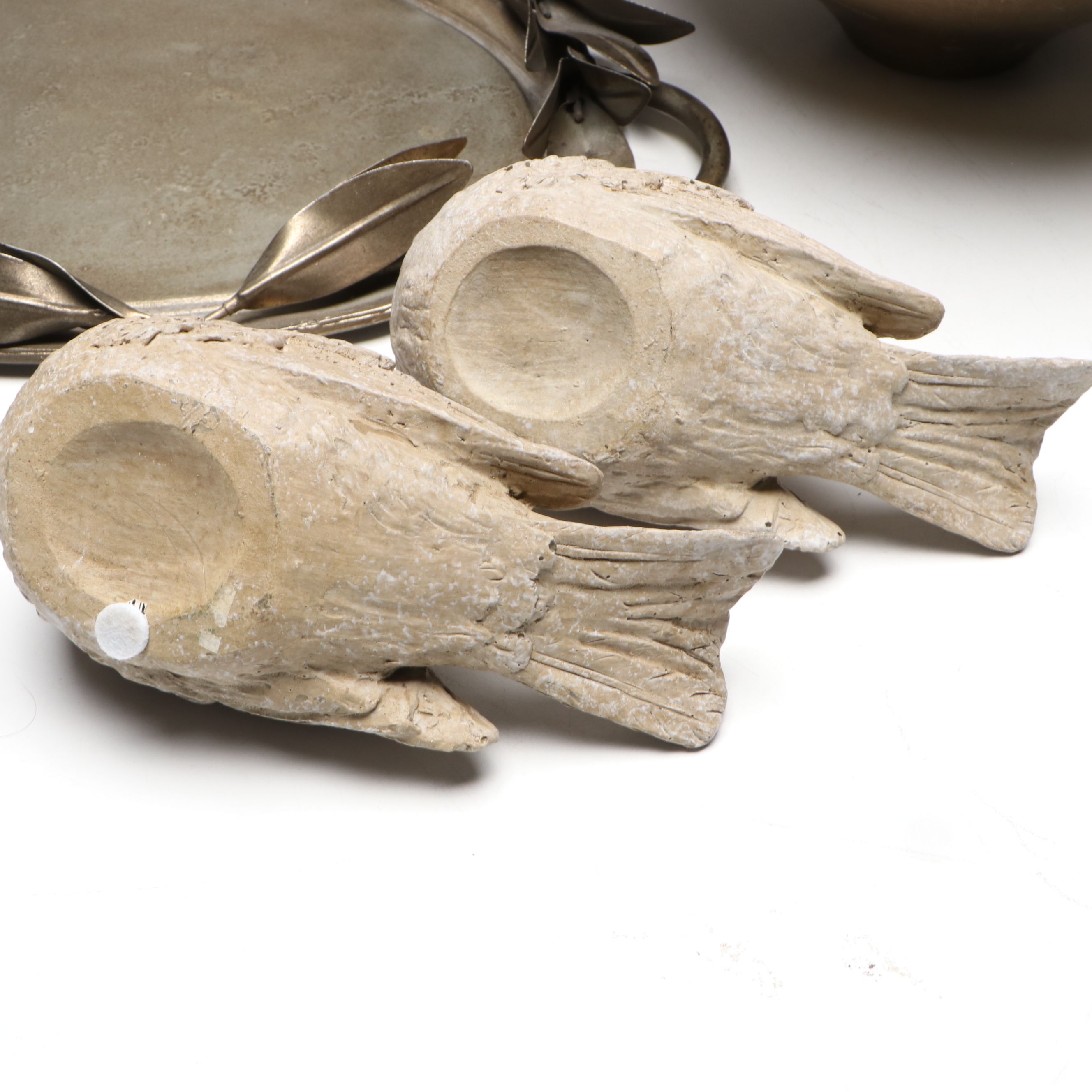 Ballard Designs Metal Botanical Bowl and Tray, Bird Figures and More Décor