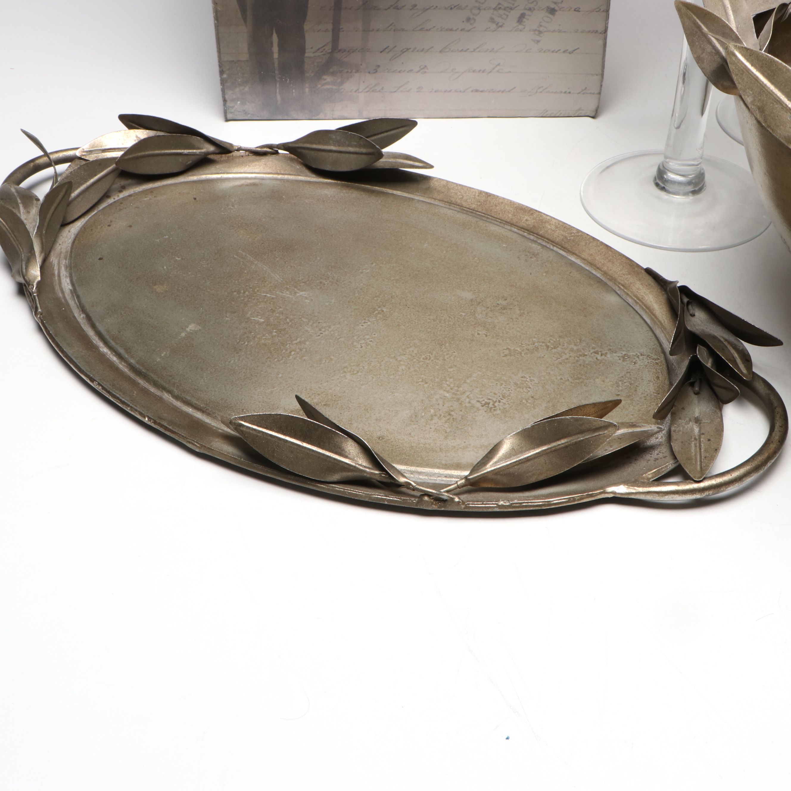 Ballard Designs Metal Botanical Bowl and Tray, Bird Figures and More Décor