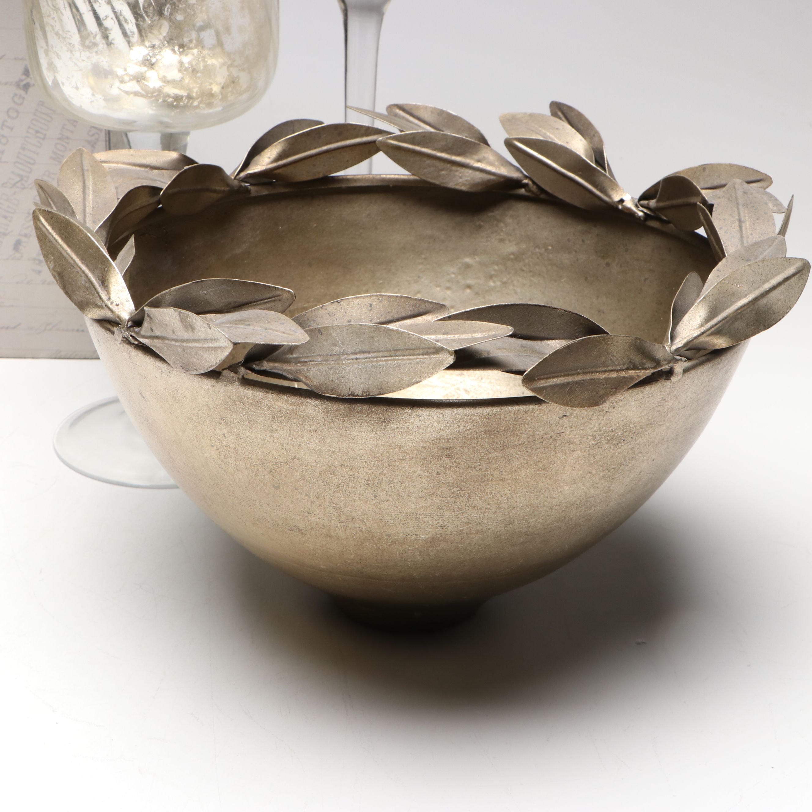 Ballard Designs Metal Botanical Bowl and Tray, Bird Figures and More Décor