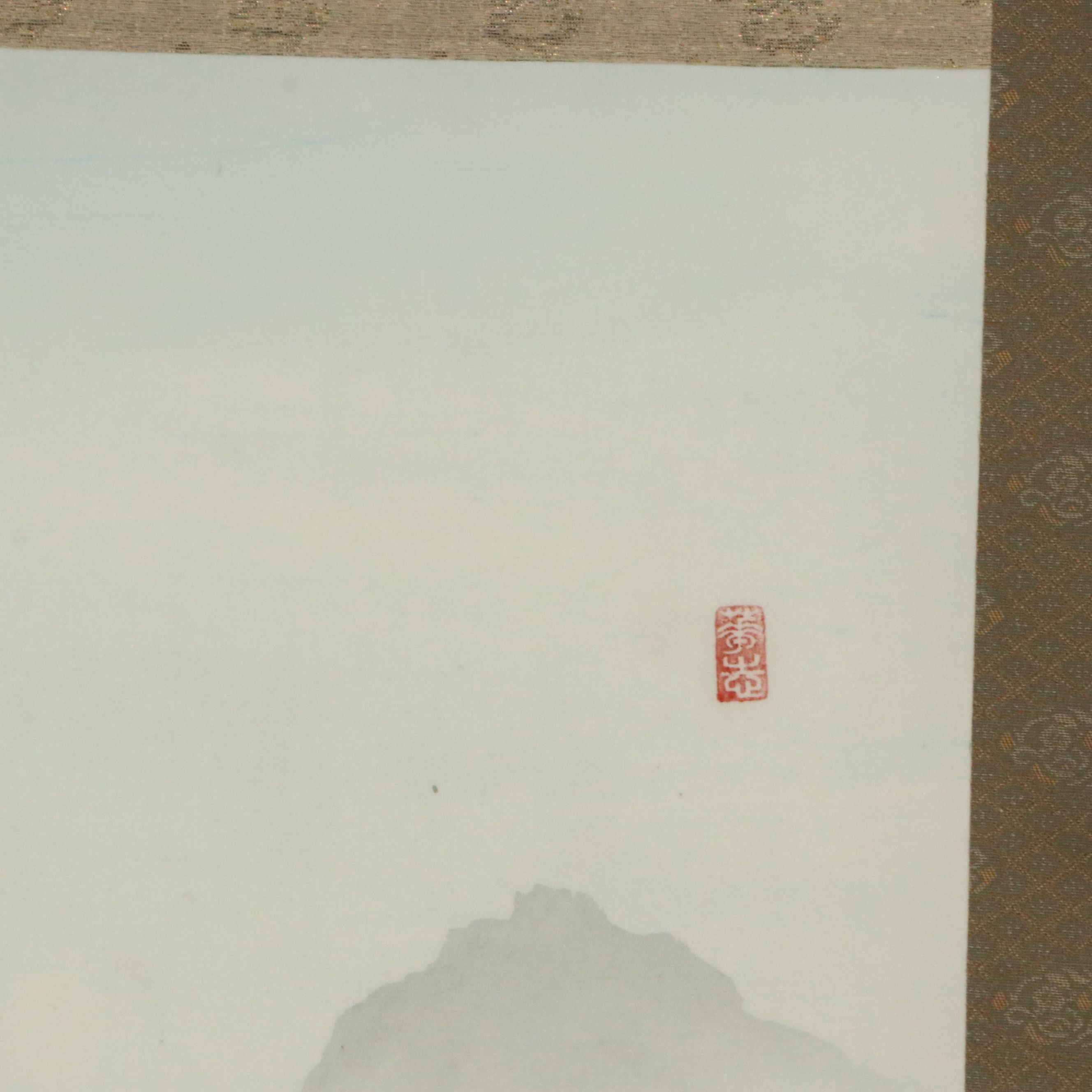 Chinese Ink and Watercolor Scroll Painting