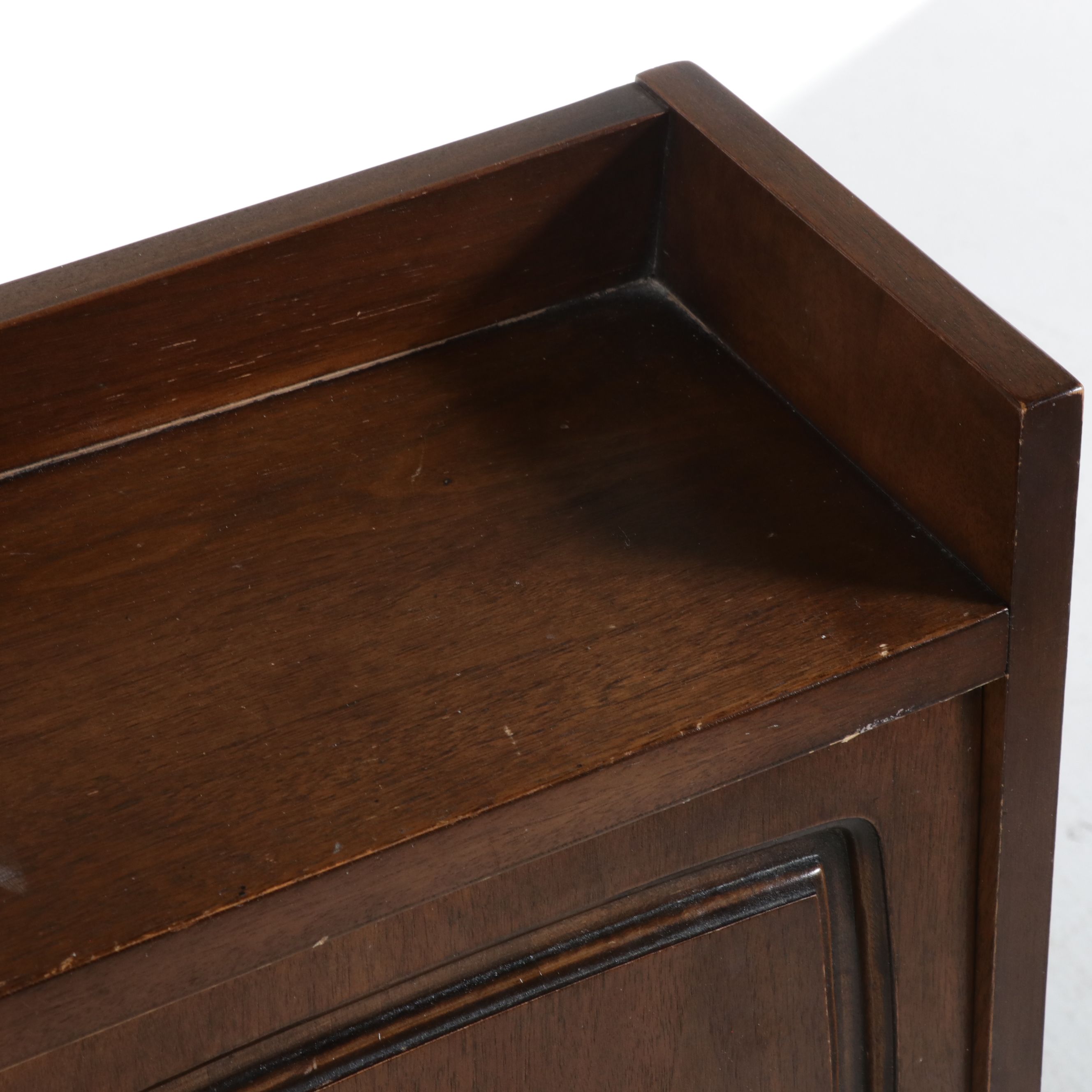 Mid Century Modern Full Size Walnut Bookcase Headboard