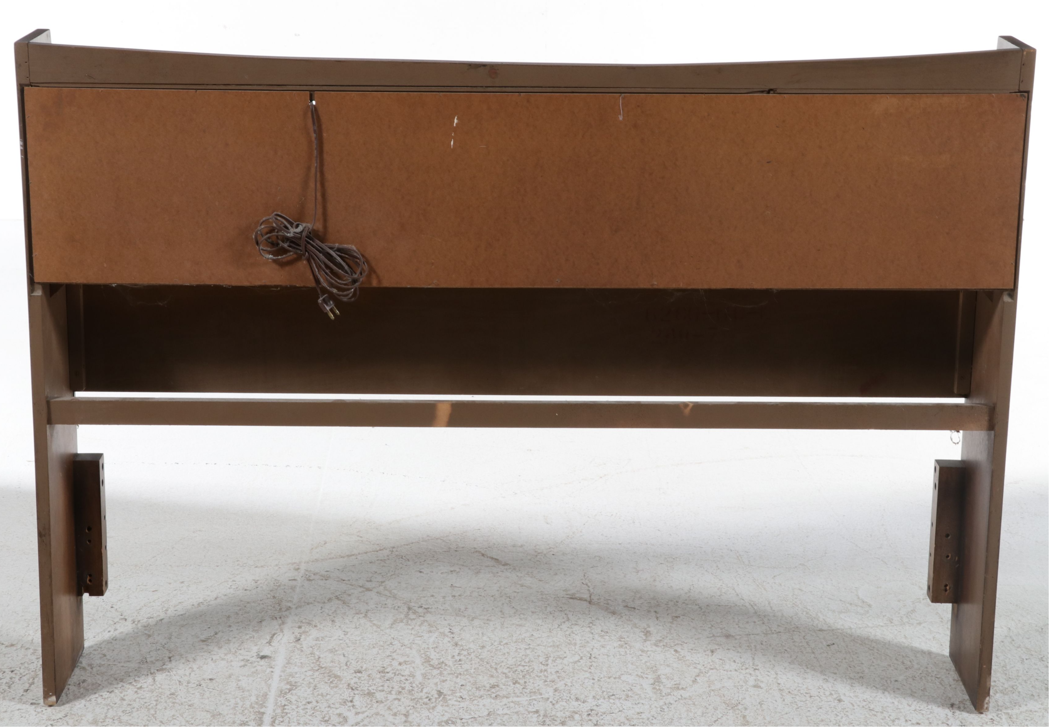 Mid Century Modern Full Size Walnut Bookcase Headboard