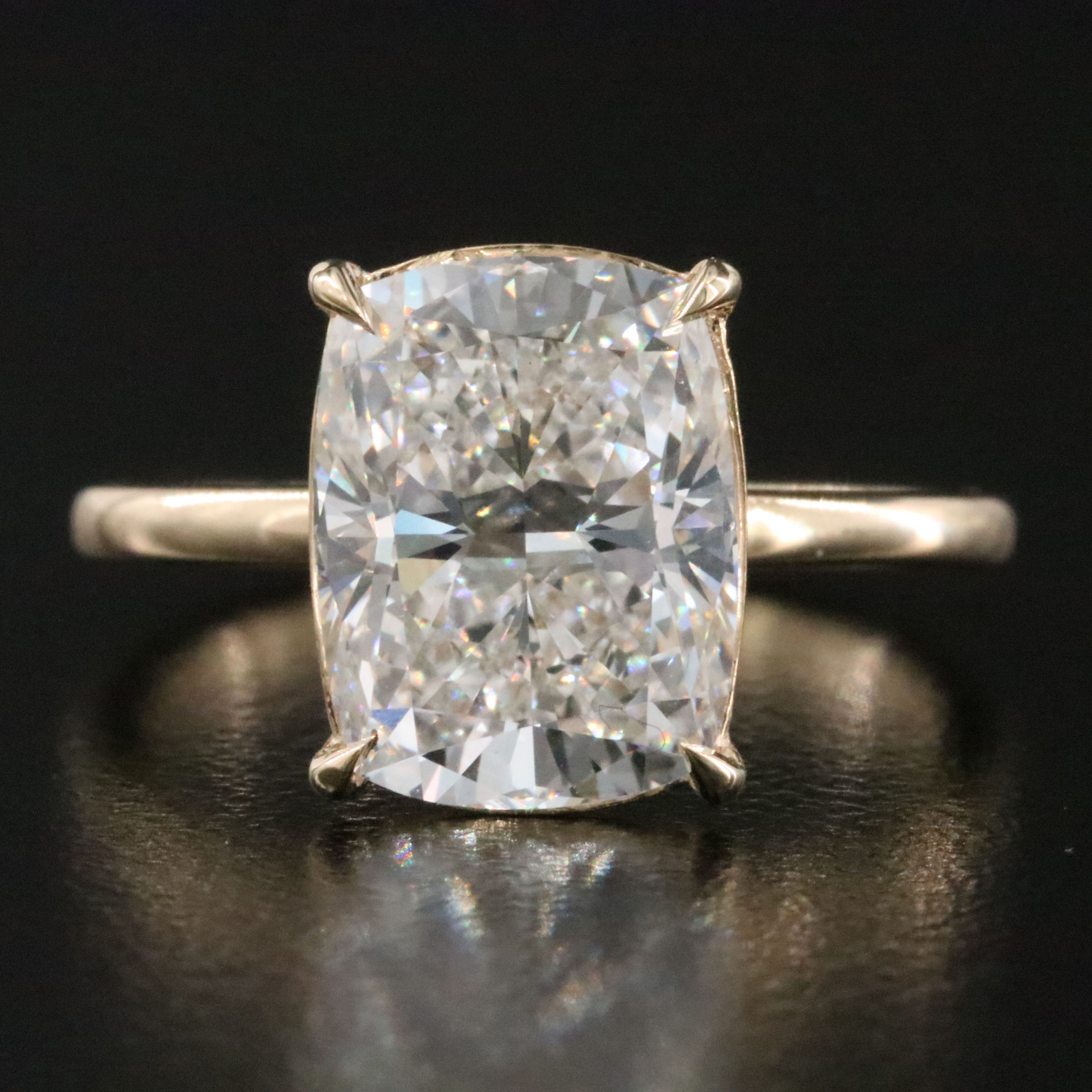 14K 4.05 CT Lab Grown Diamond Solitaire Ring with IGI Report