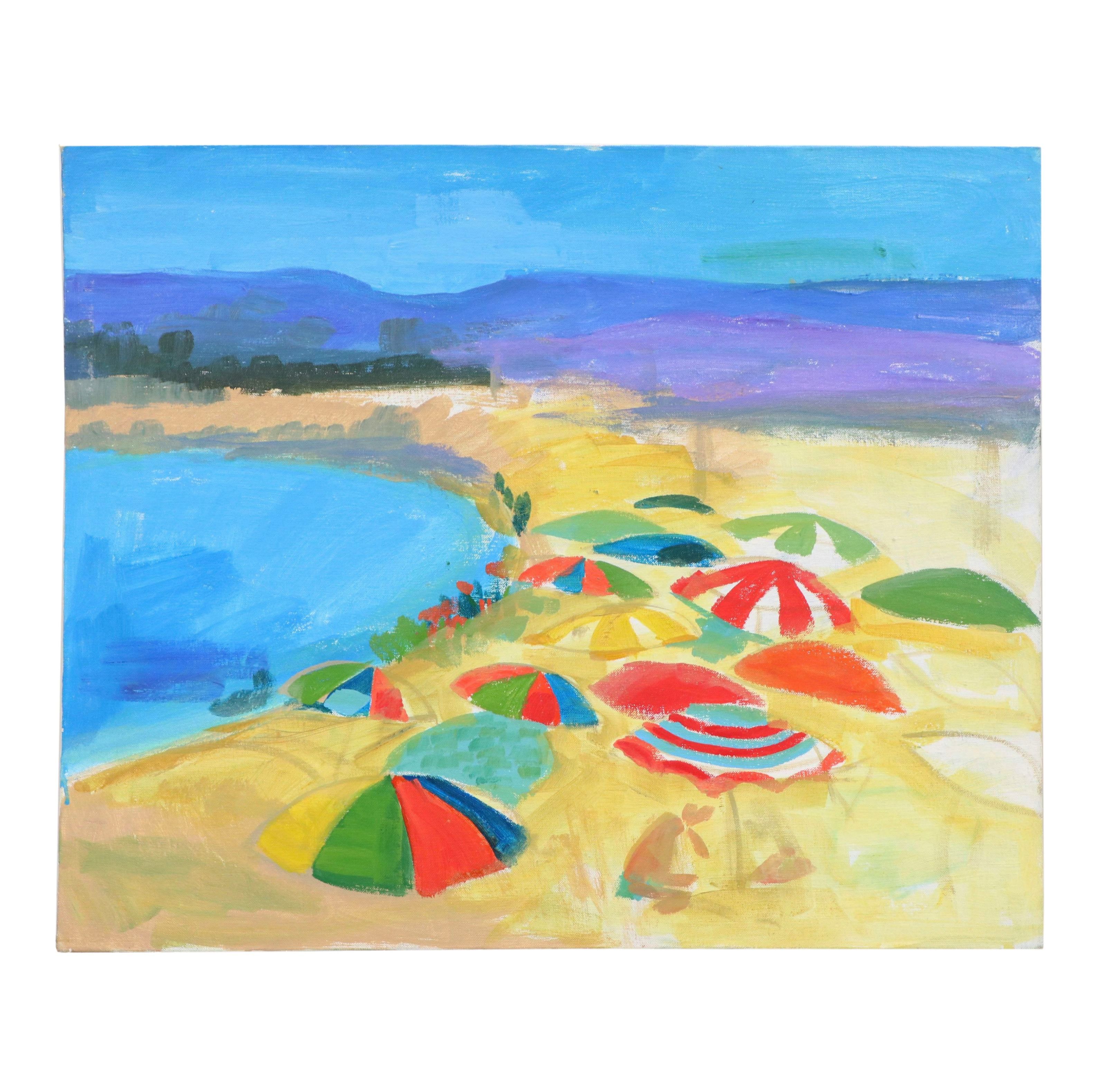Oil Painting of Beach, Late 20th to 21st Century