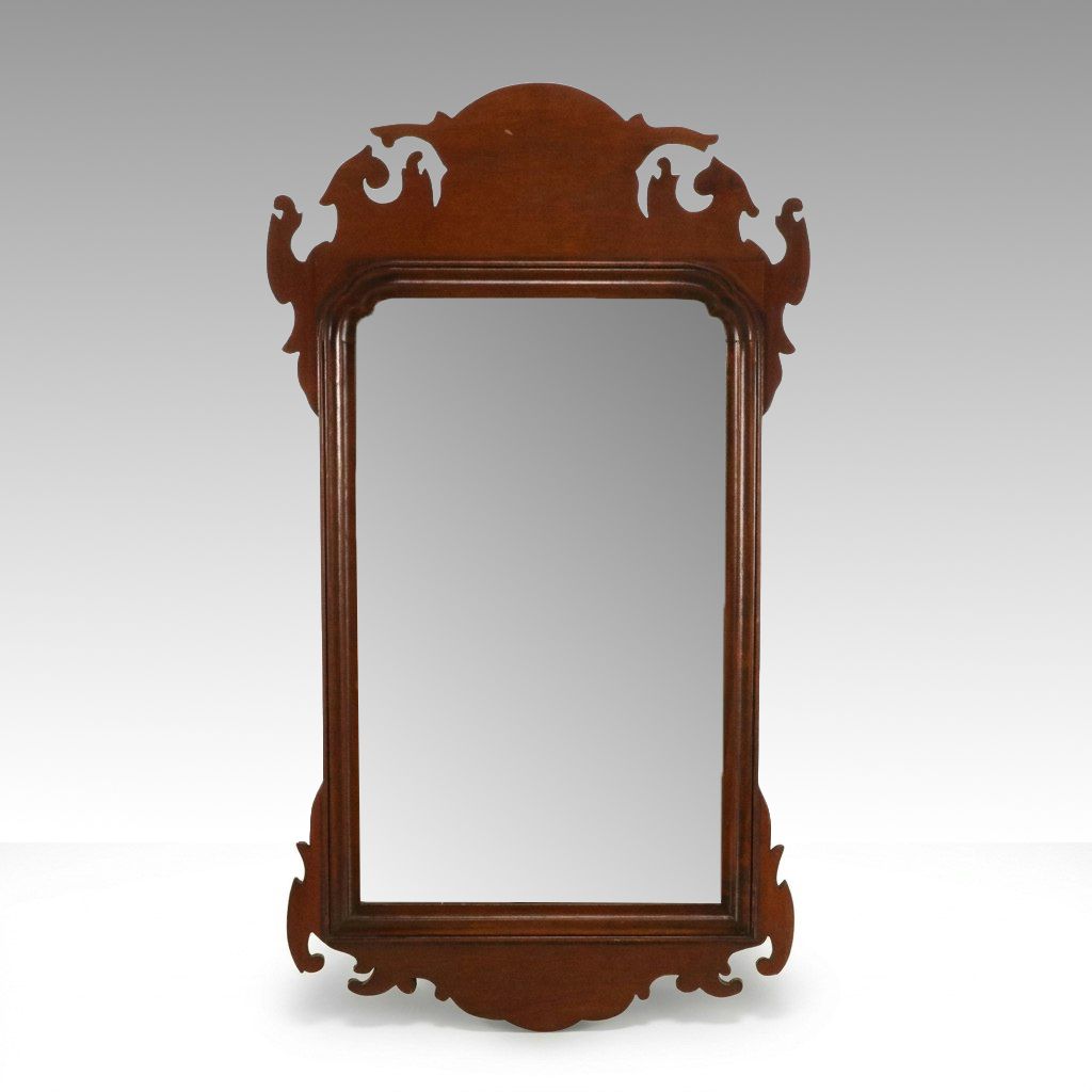 Chippendale Style Mahogany Framed Wall Mirror, 19th Century