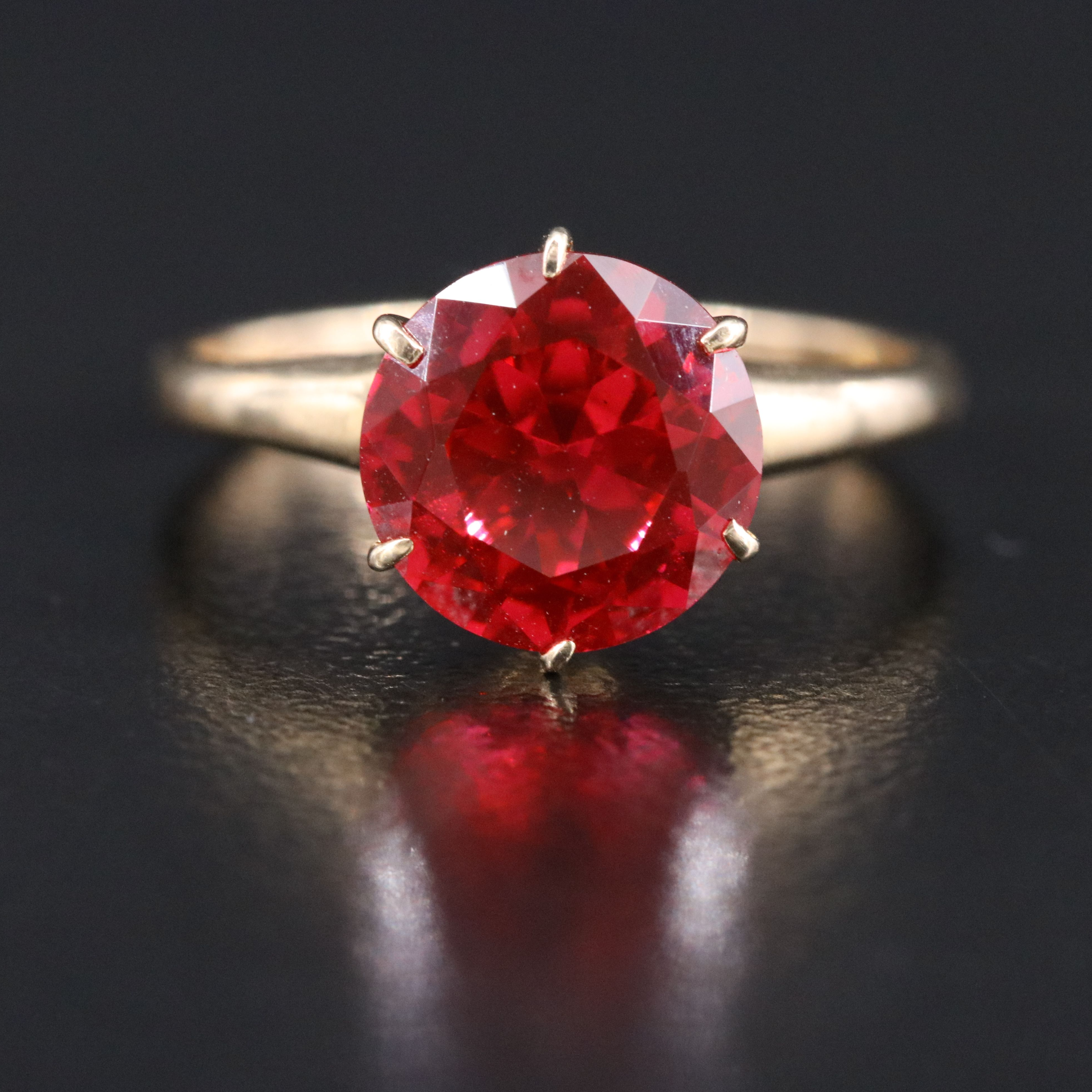 Vintage 10K Ruby Solitaire Ring