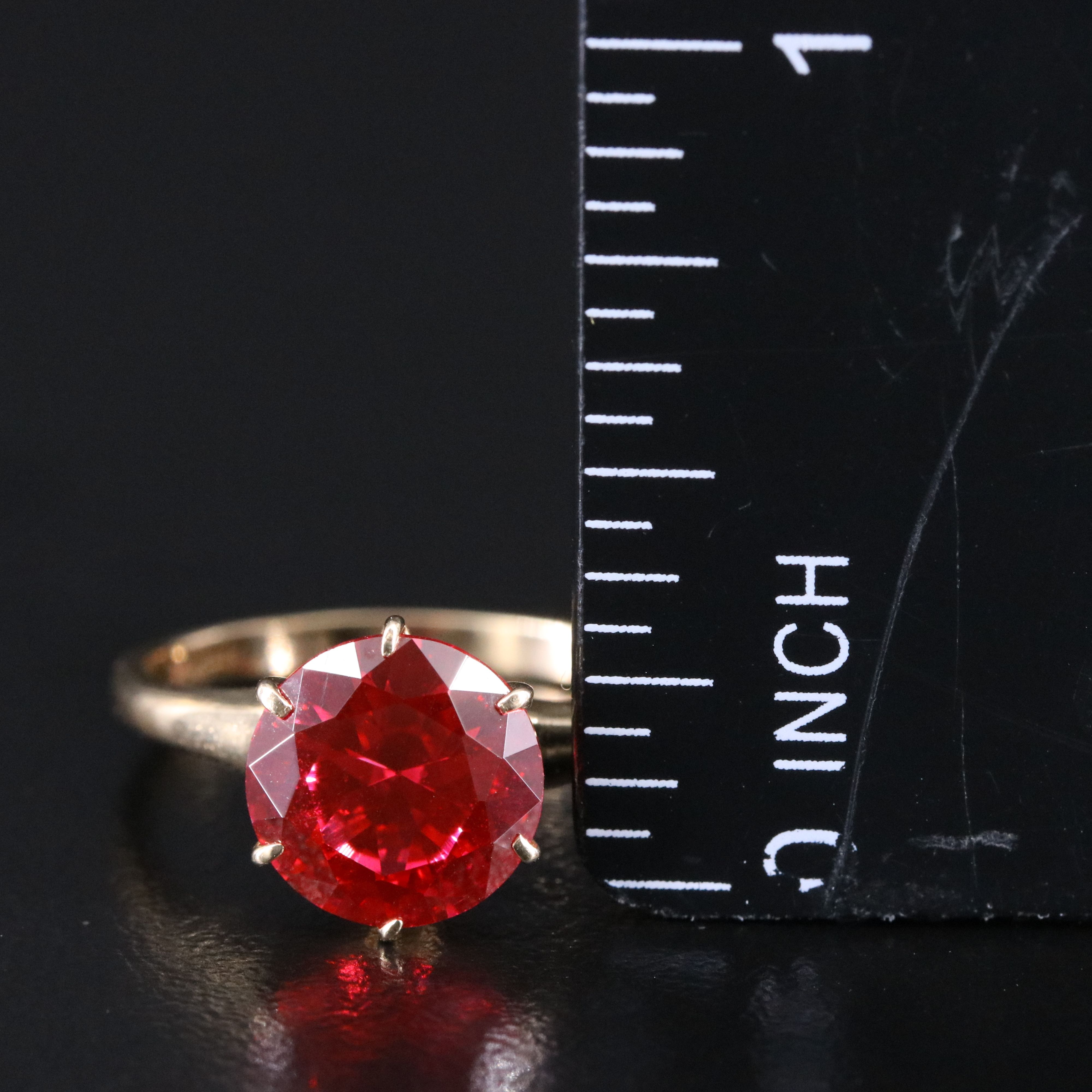 Vintage 10K Ruby Solitaire Ring