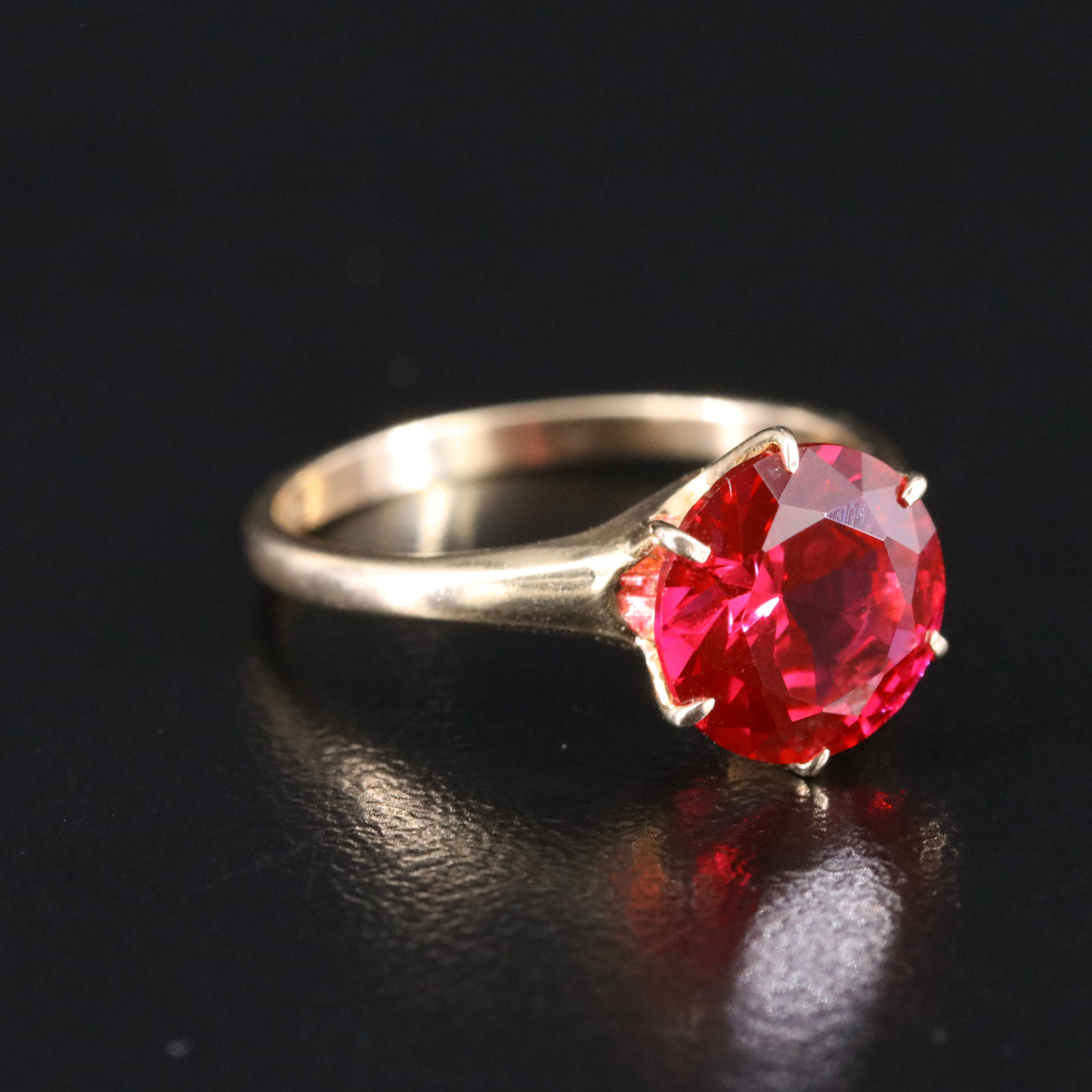 Vintage 10K Ruby Solitaire Ring