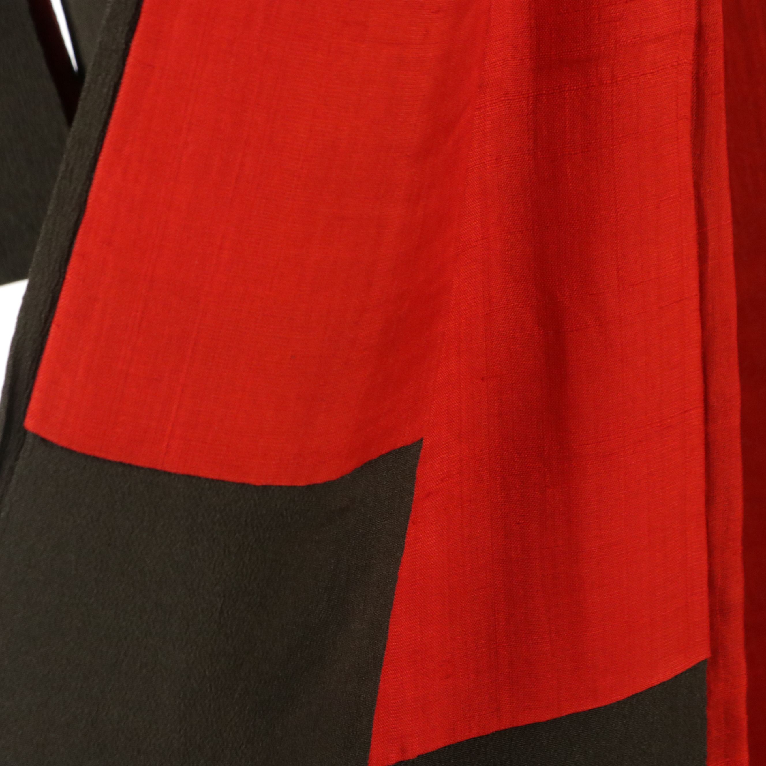 Japanese Silk Irotomesode Kimono with Cranes and Hat of Pine