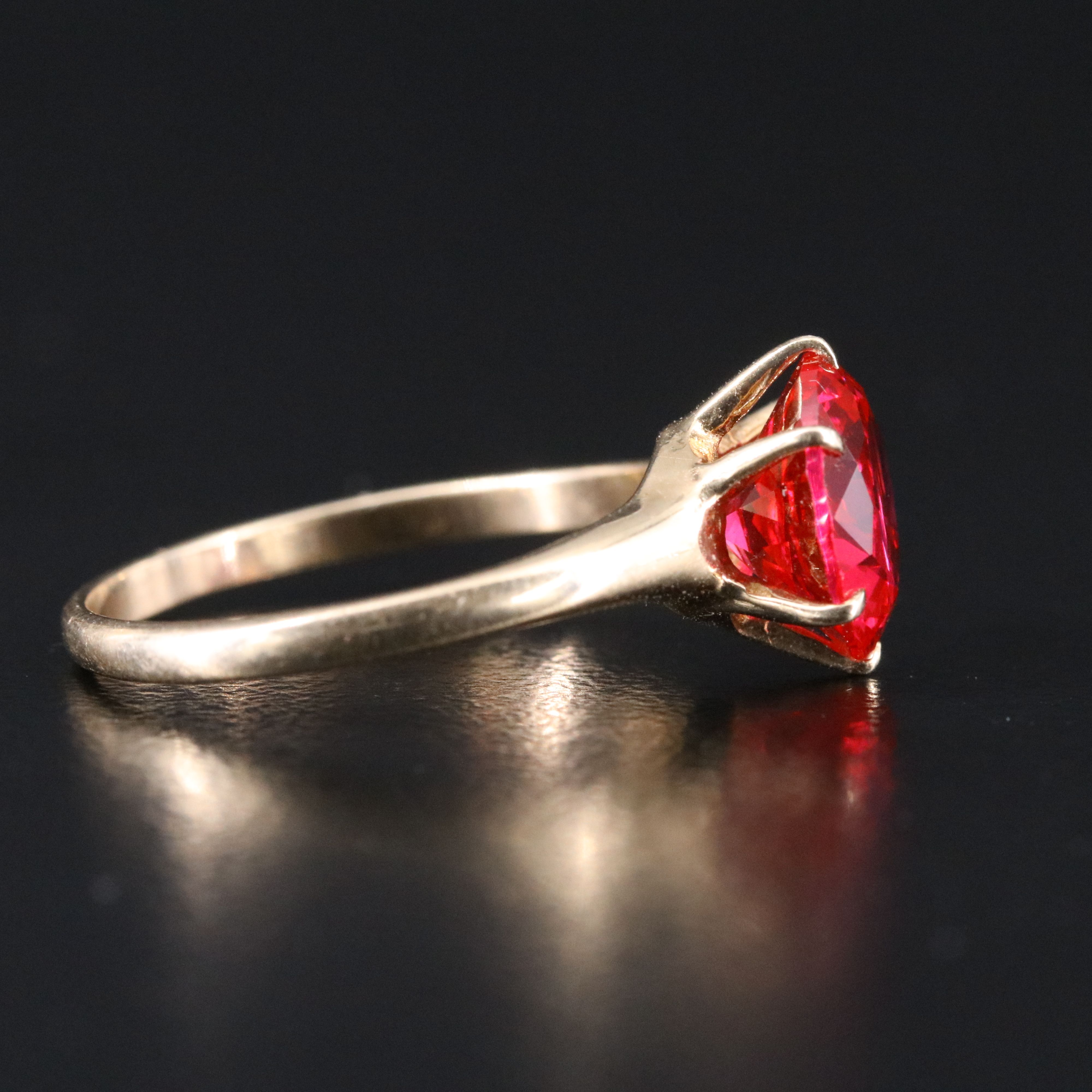 Vintage 10K Ruby Solitaire Ring