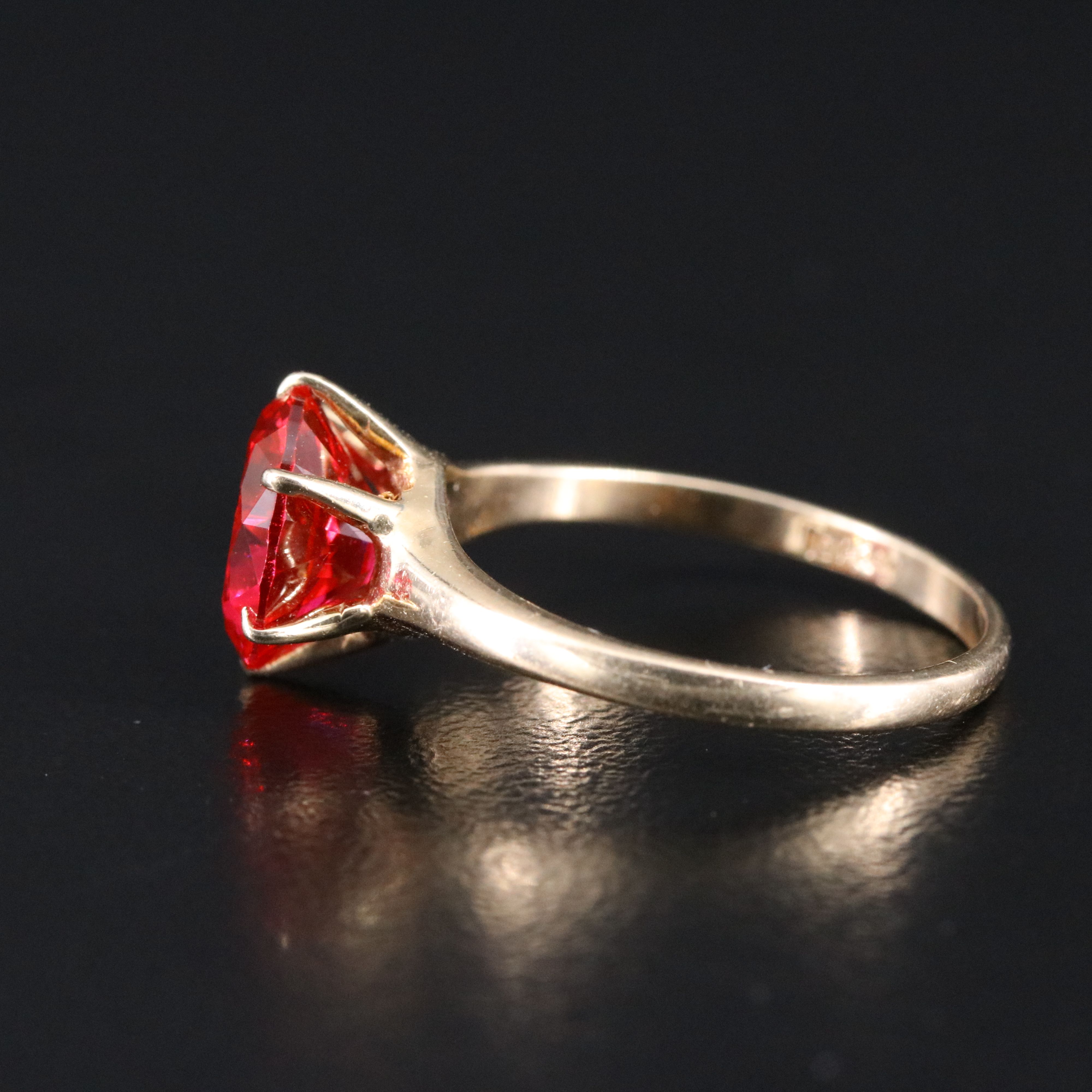 Vintage 10K Ruby Solitaire Ring