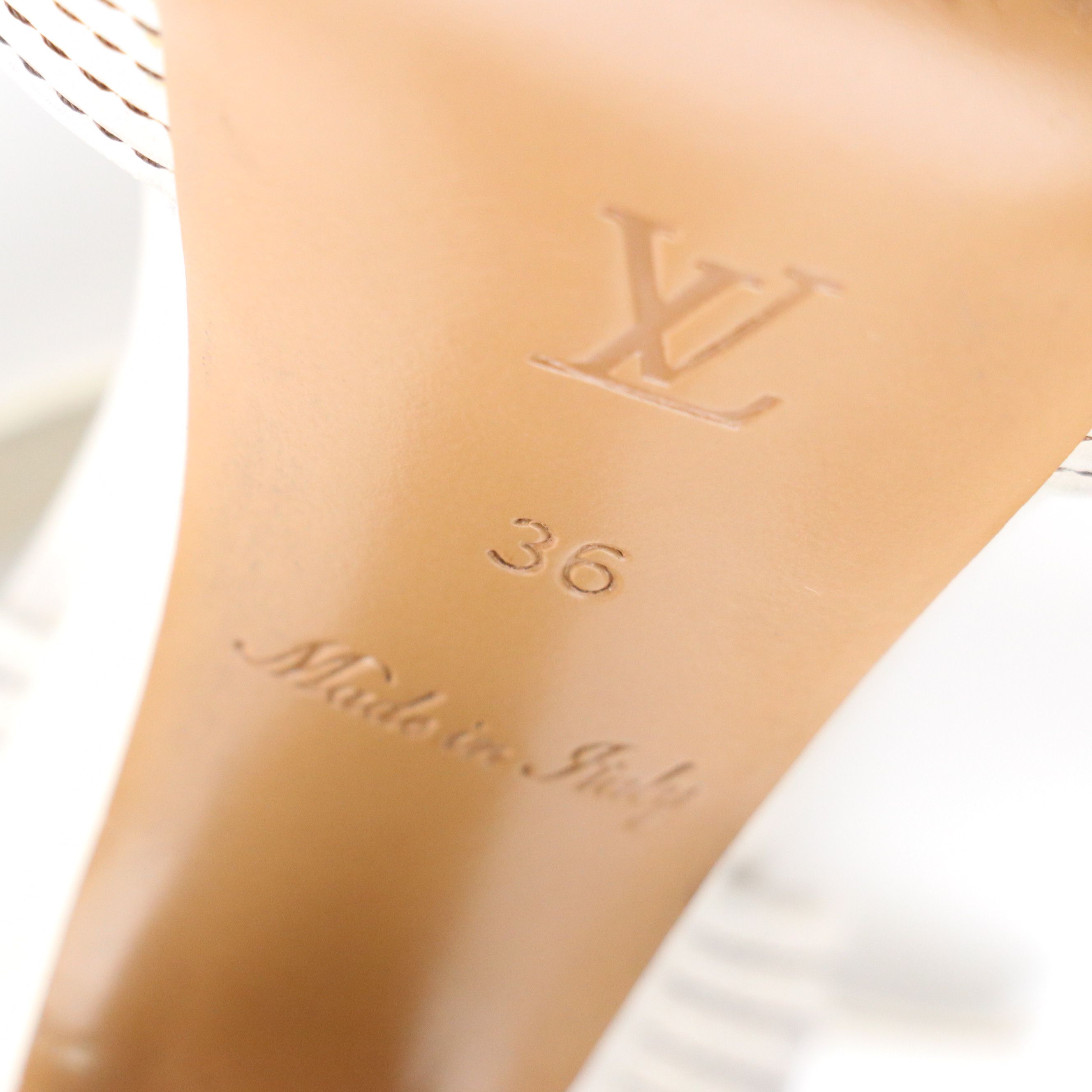 Louis Vuitton Grey Leather Ankle Strap Dress Sandals with Contrast Stitching