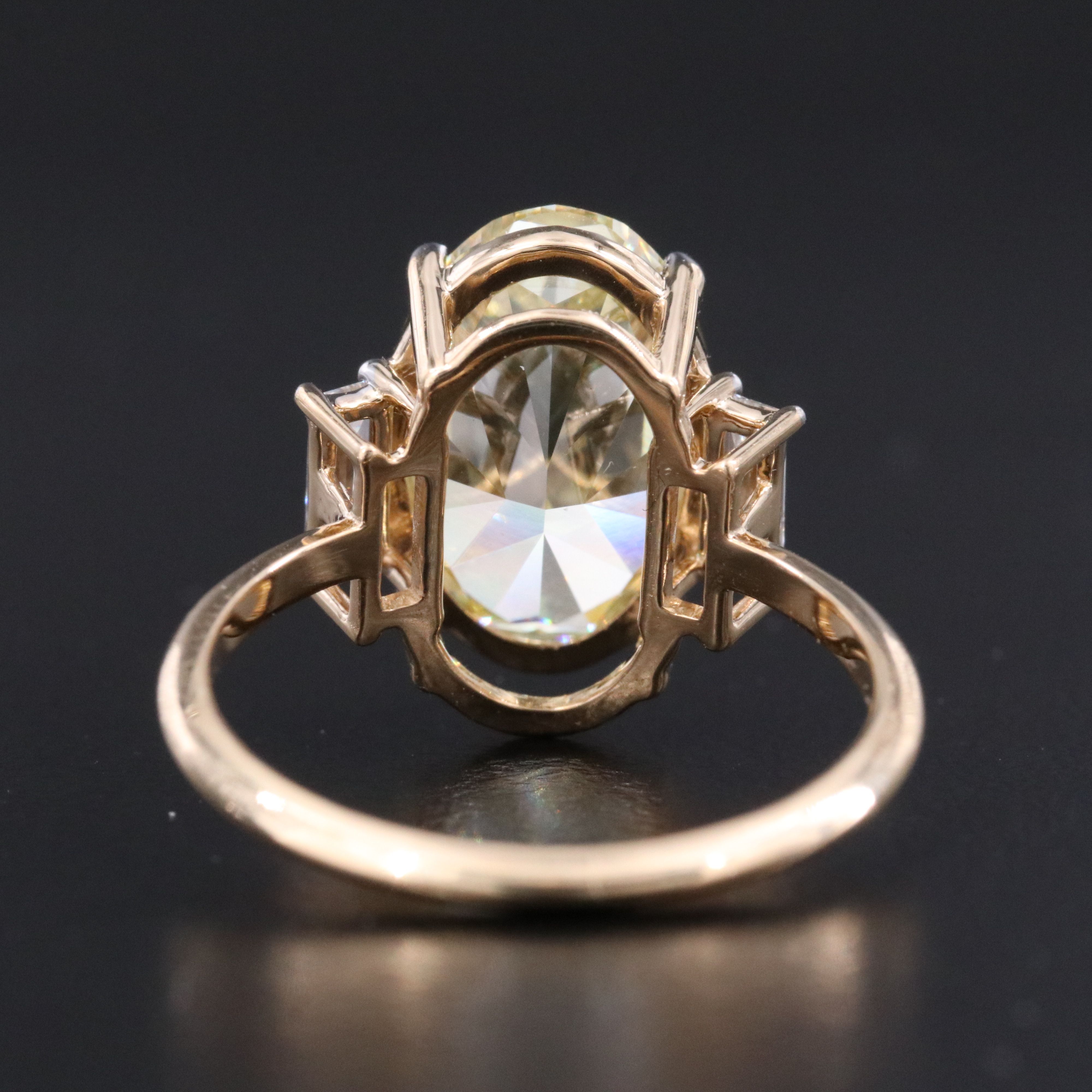 18K 5.27 CTW Lab Grown Diamond Ring ft. Fancy Intense Yellow Center & IGI Report