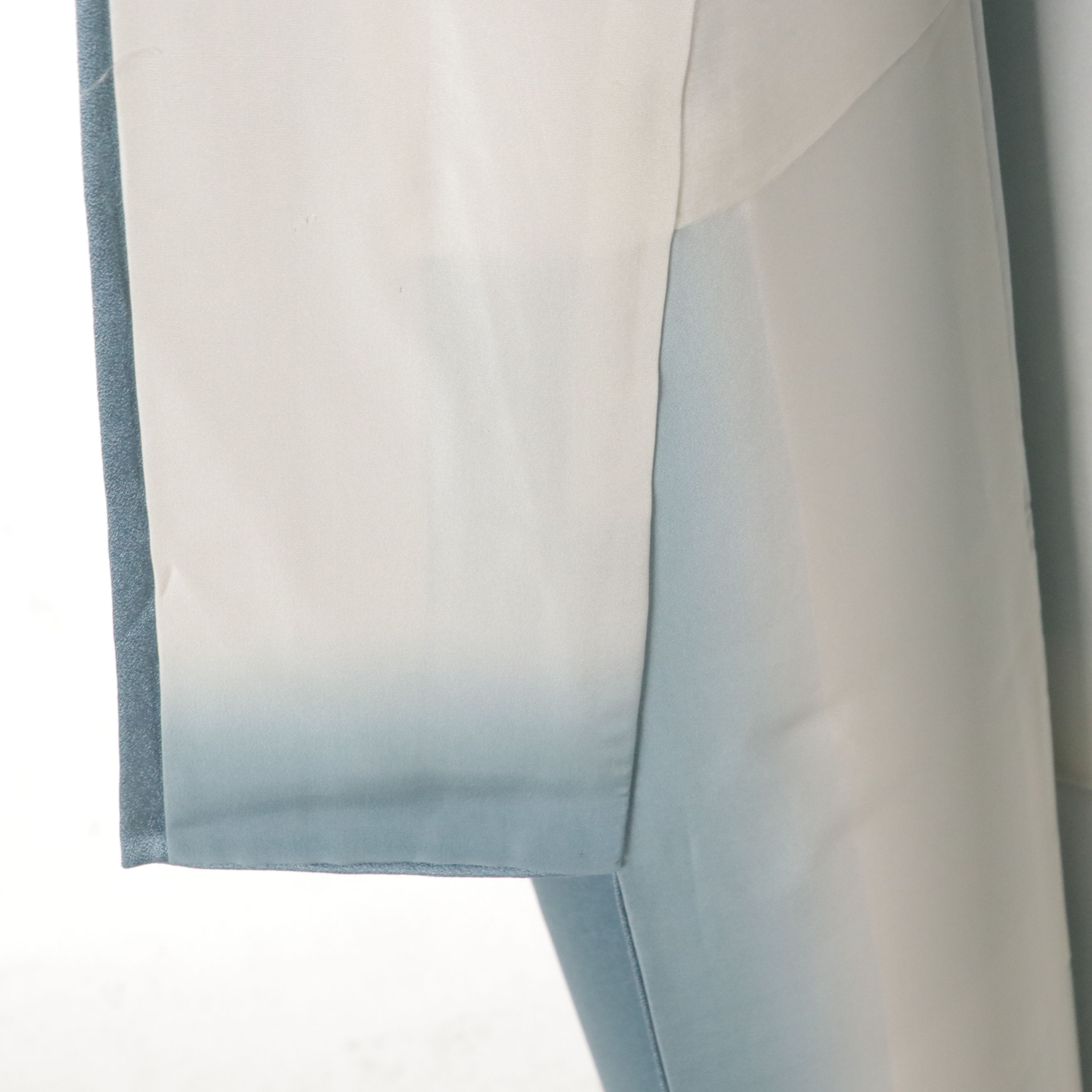 Japanese Blue Silk Kimono with Crane Motifs