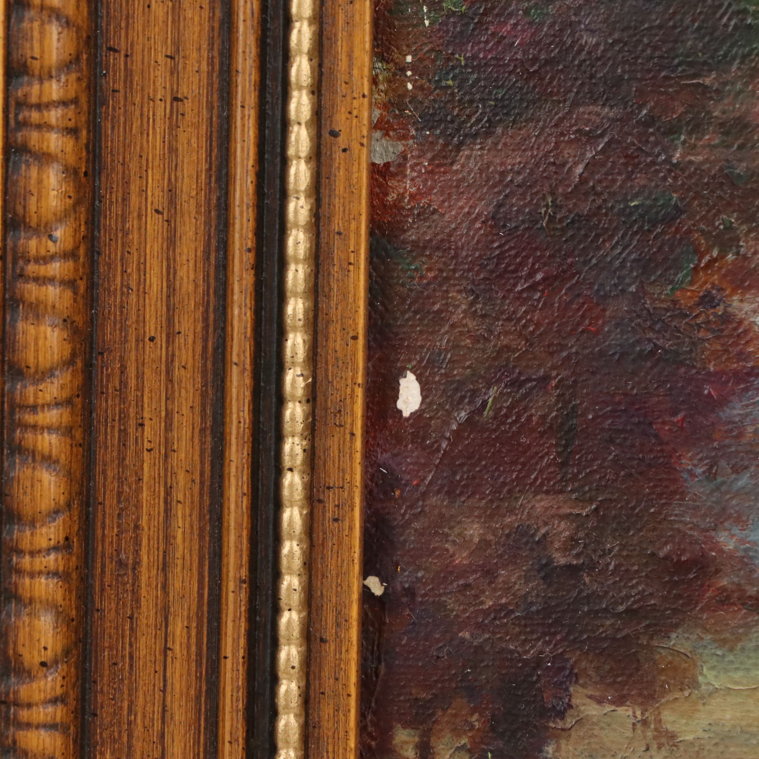 L. A. Parsons Oil Painting of Opulent Flower Garden, 20th Century