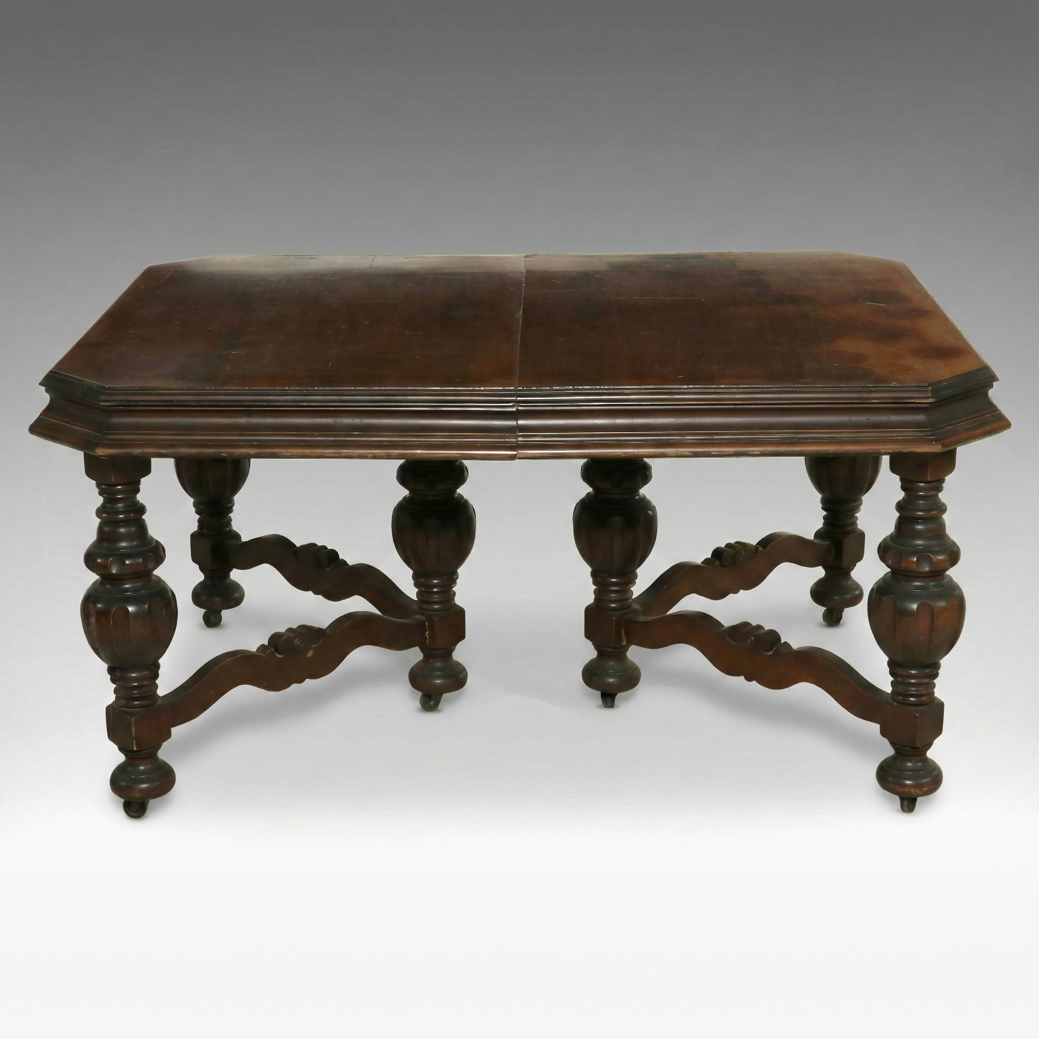 Renaissance Revival Walnut Dining Table, Late 19th to Early 20th Century
