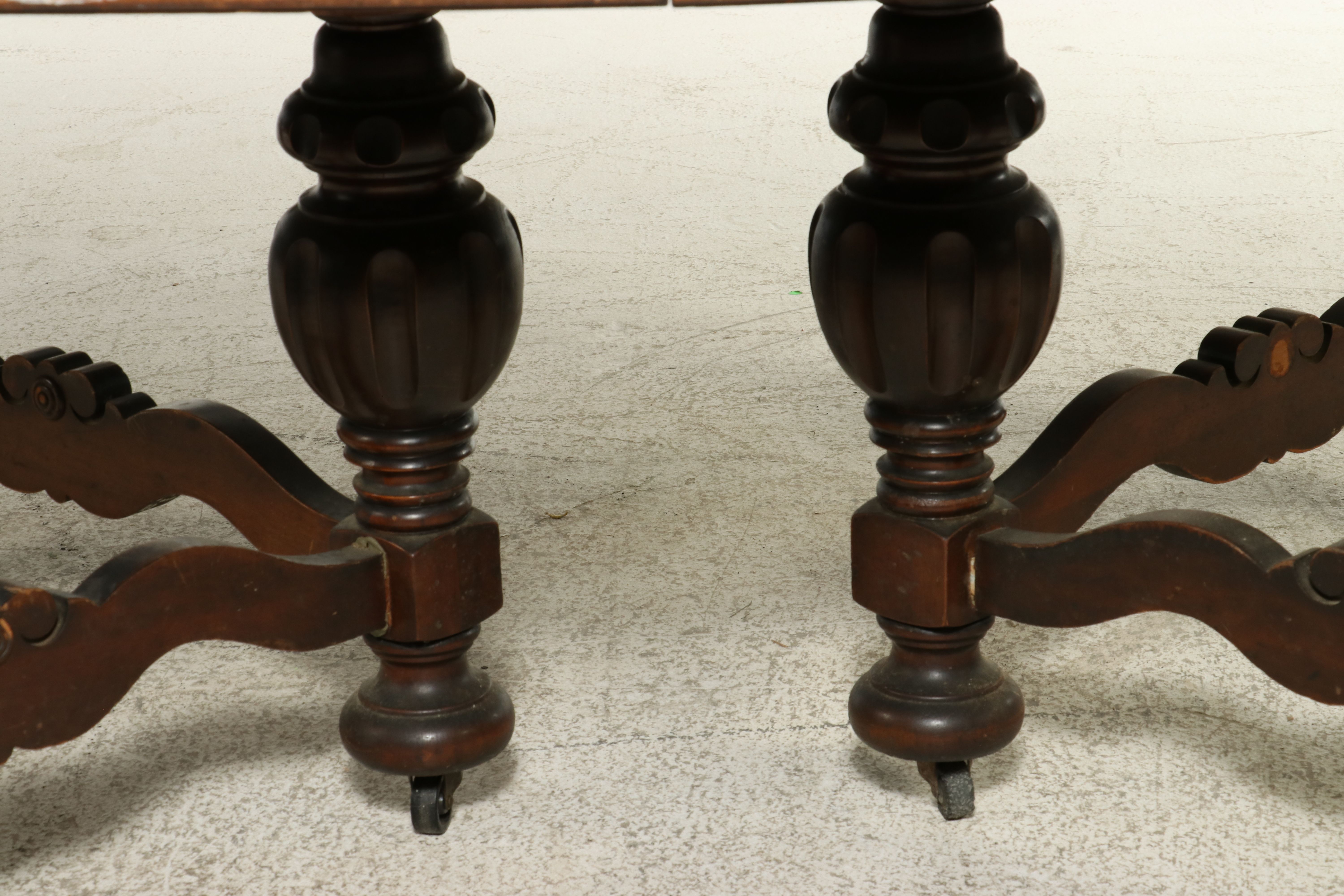 Renaissance Revival Walnut Dining Table, Late 19th to Early 20th Century