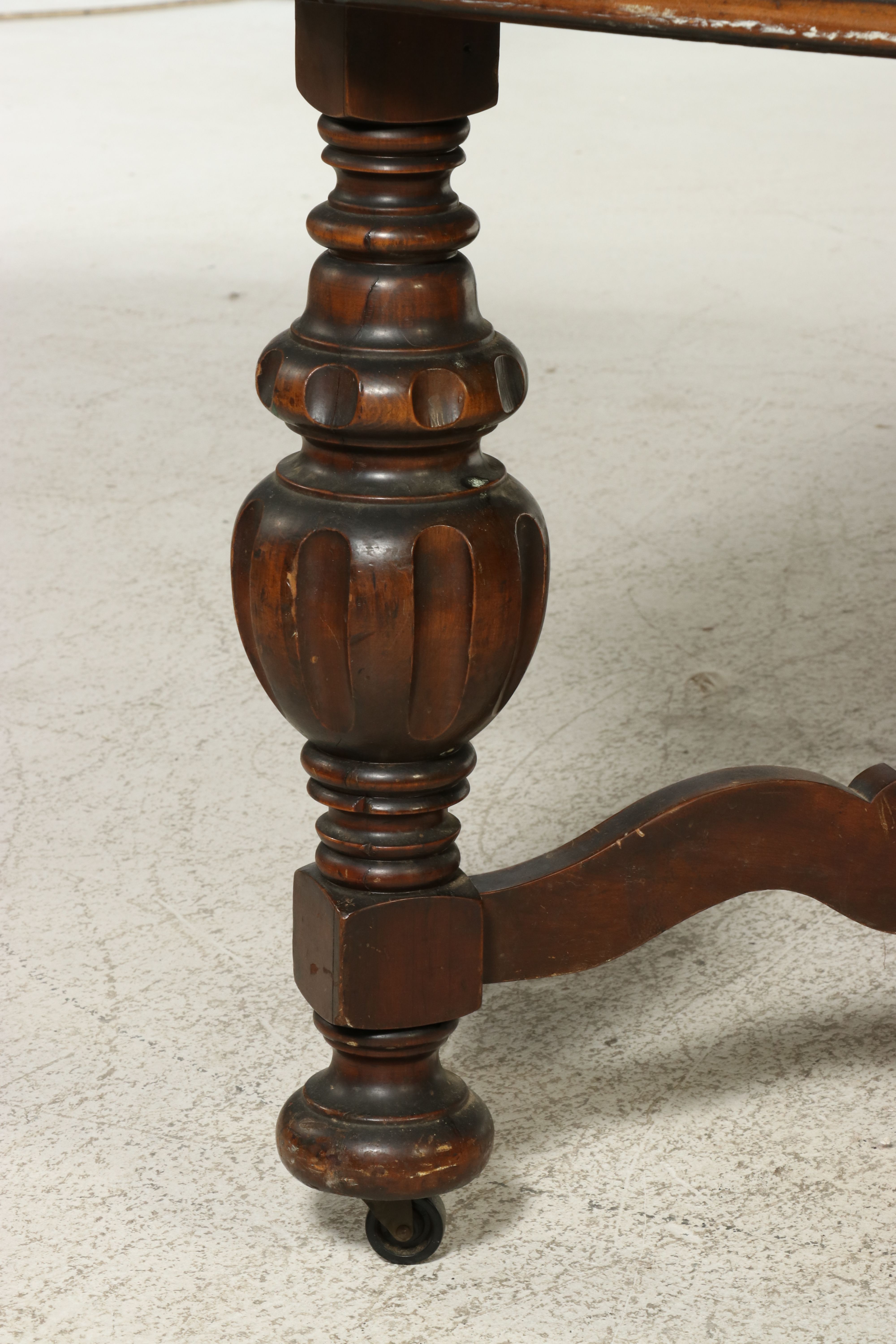 Renaissance Revival Walnut Dining Table, Late 19th to Early 20th Century