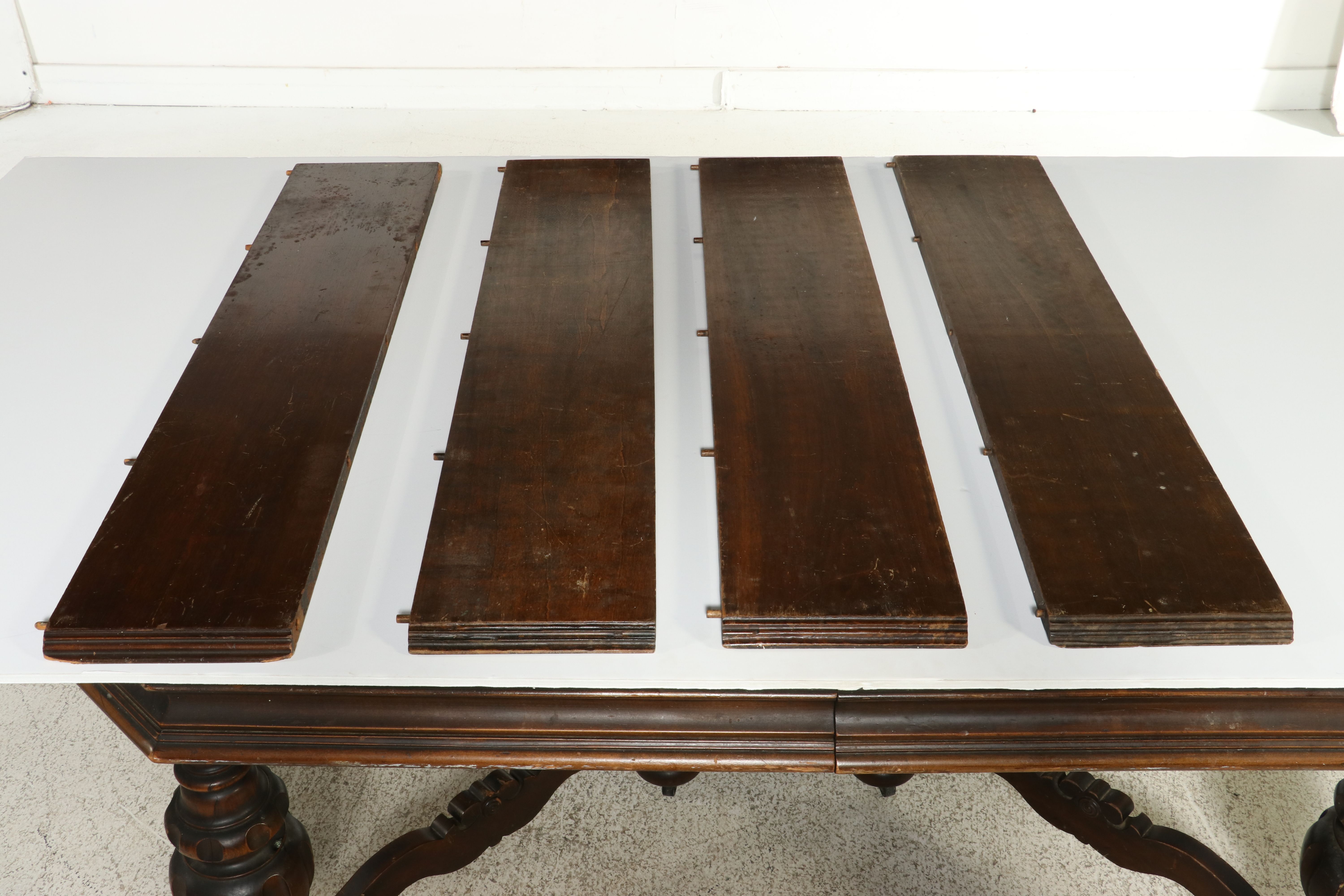 Renaissance Revival Walnut Dining Table, Late 19th to Early 20th Century