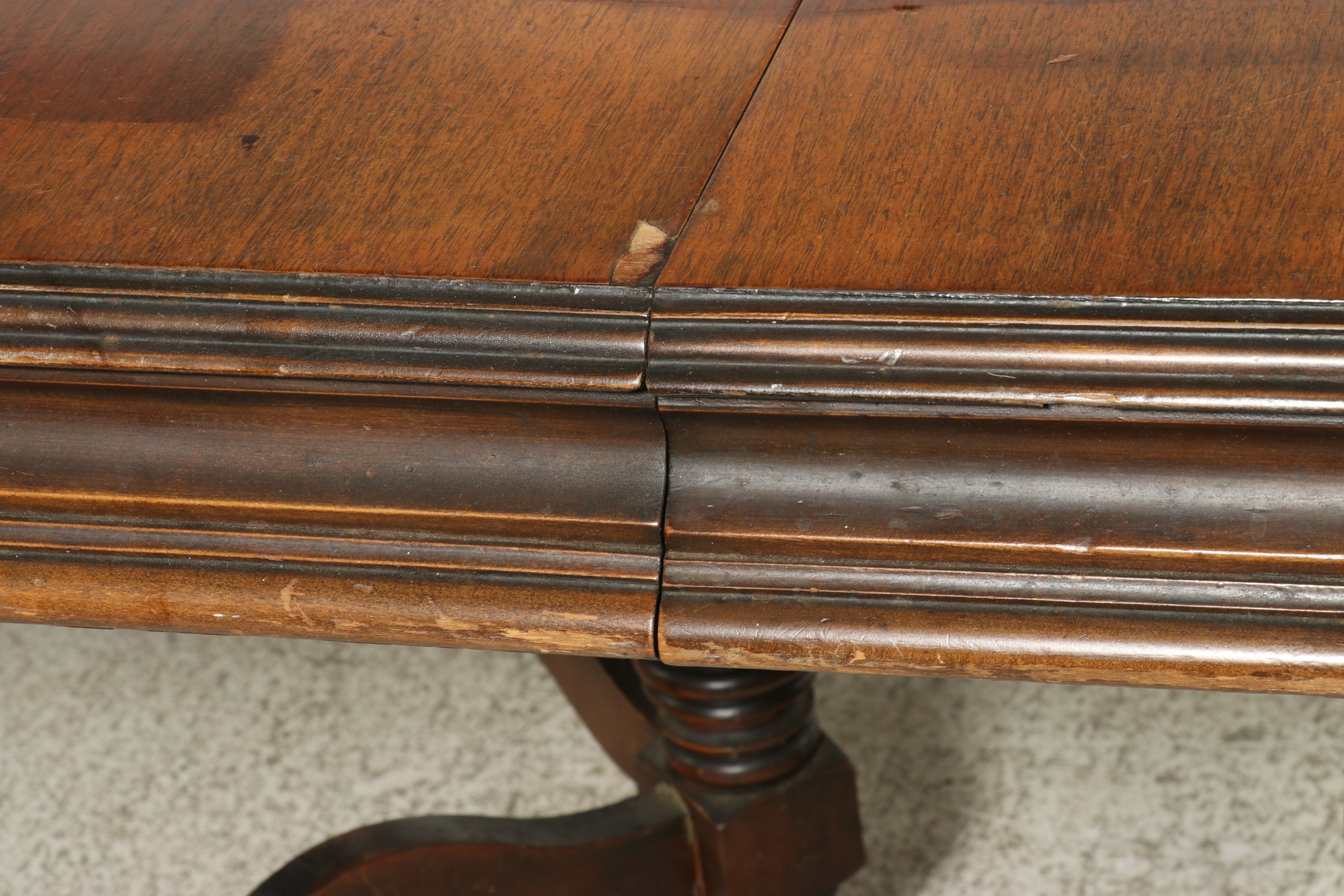 Renaissance Revival Walnut Dining Table, Late 19th to Early 20th Century