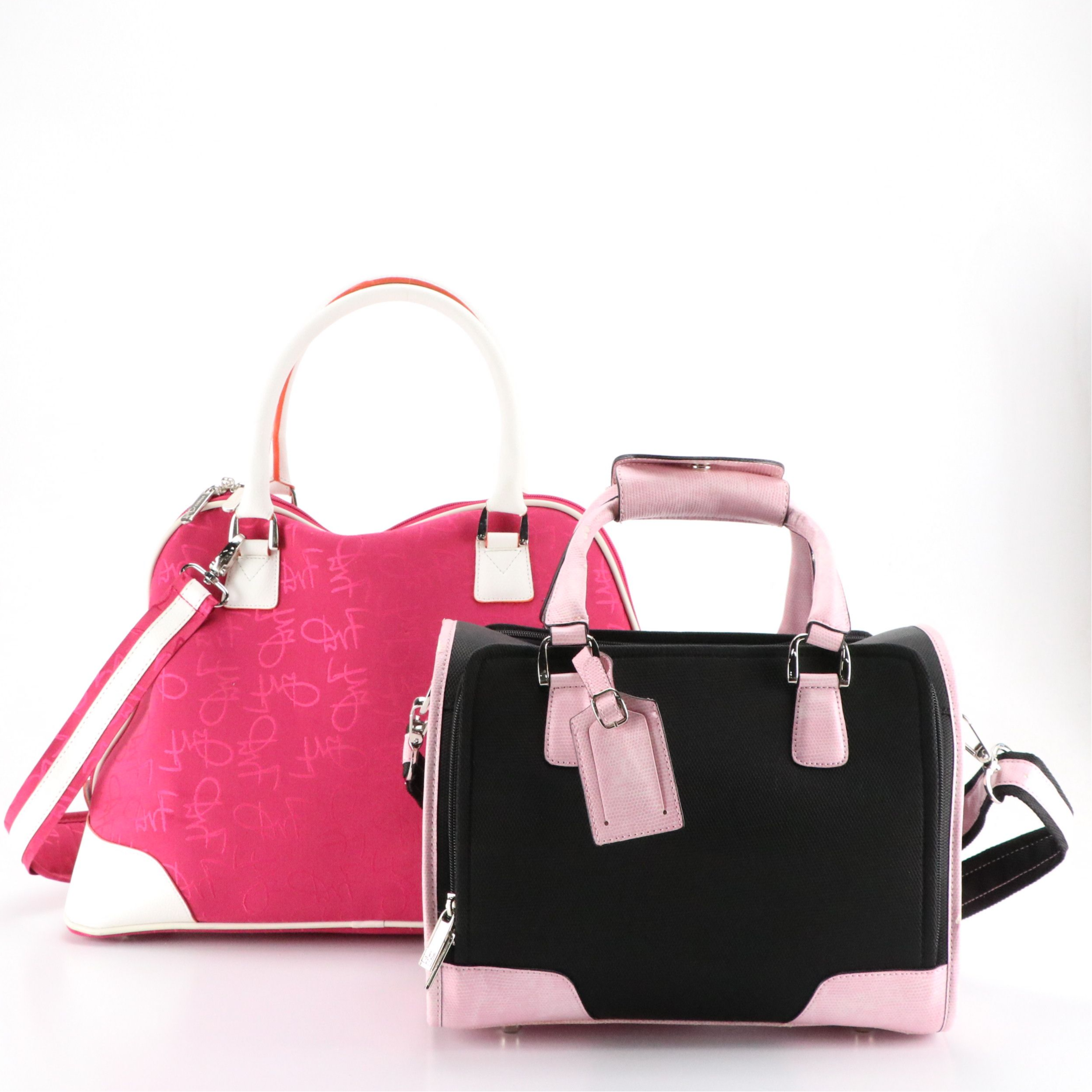 Studio by Diane Von Furstenberg Two-Way Travel Bags in Leather Trimmed Canvas