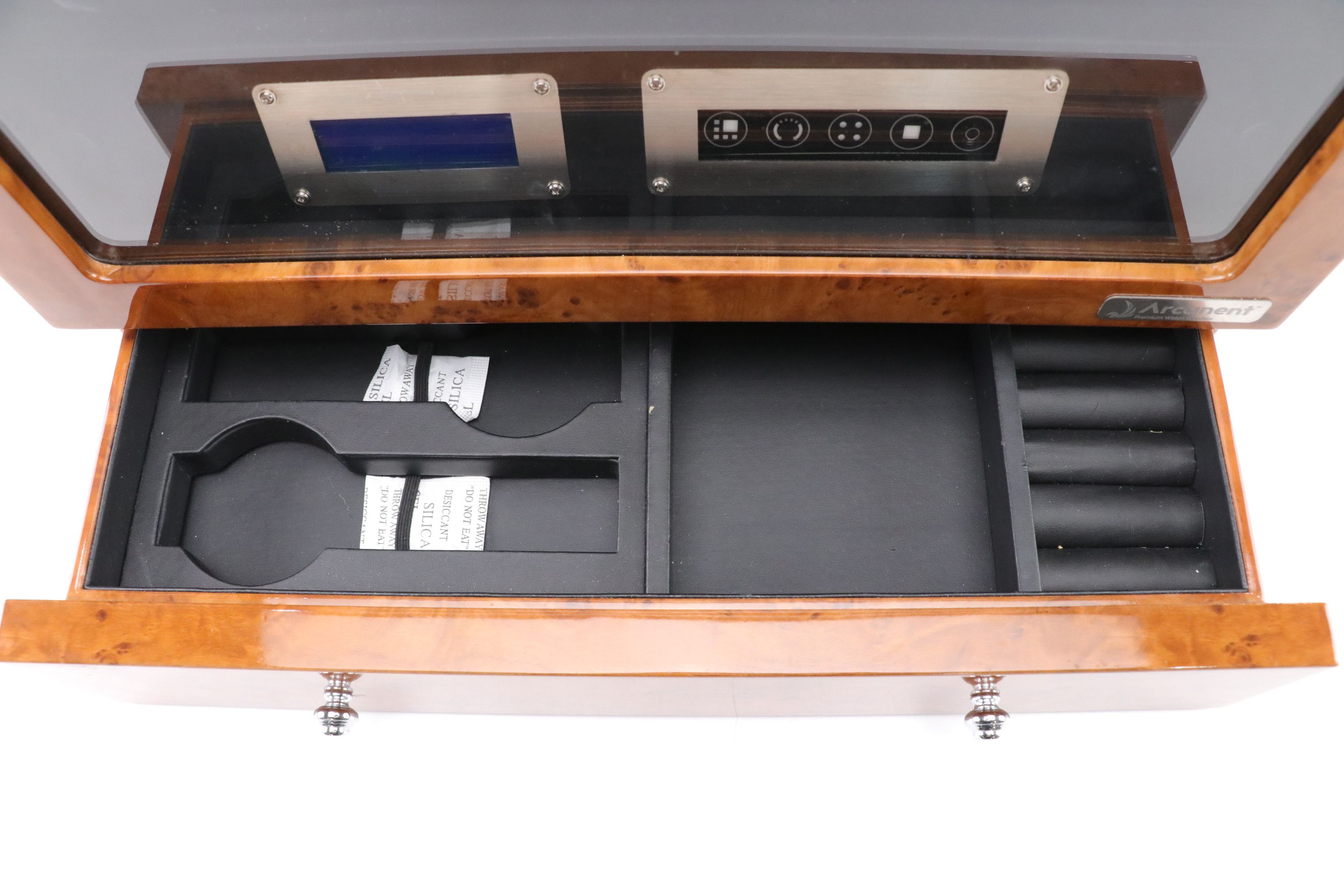 Arcanent Honey Burlwood 6-Slot Automatic Watch  Winder