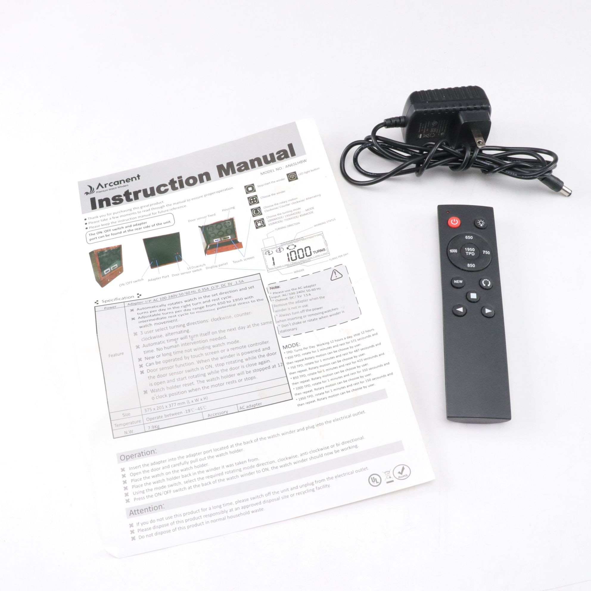 Arcanent Honey Burlwood 6-Slot Automatic Watch  Winder