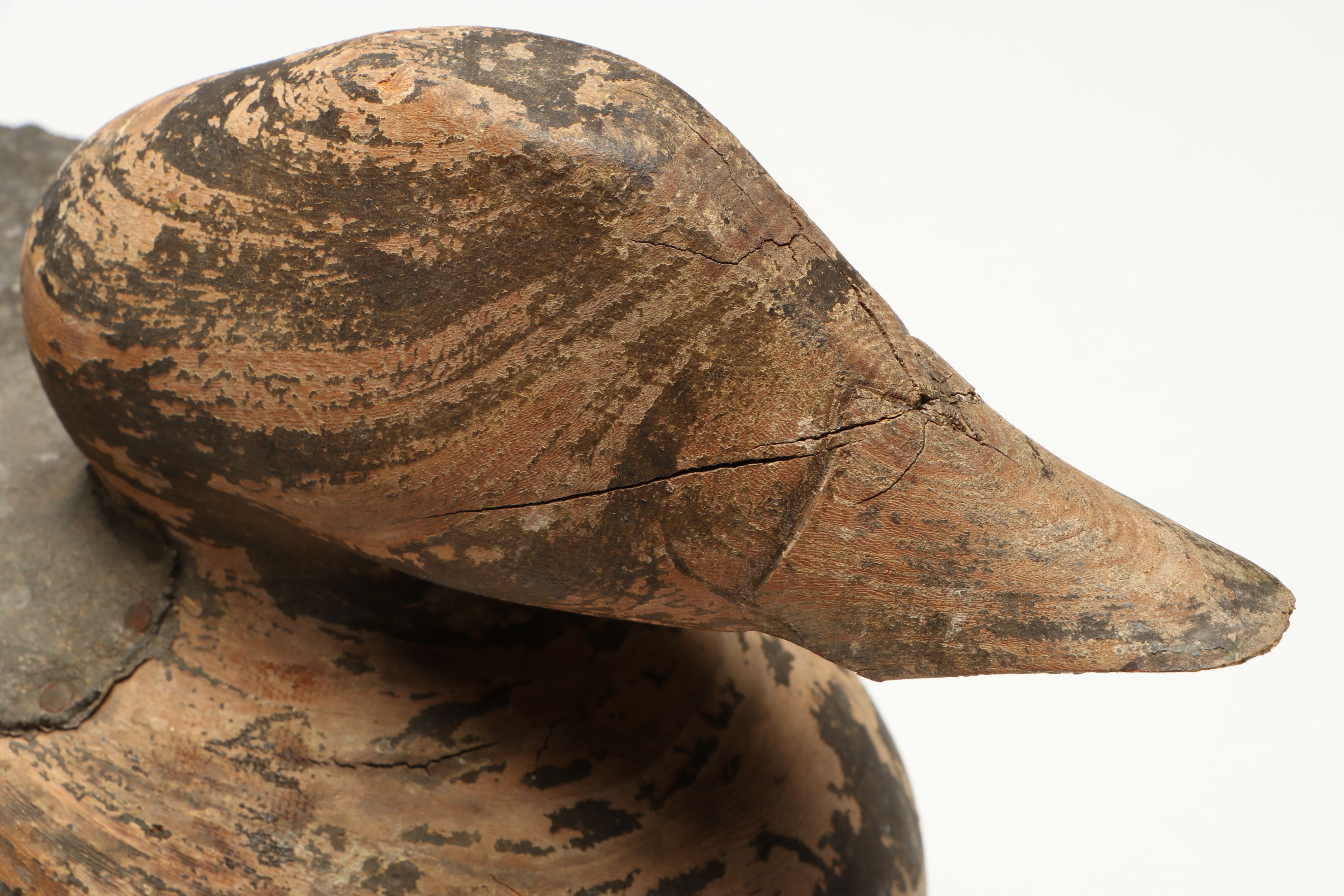 Folk Art Hand-Carved Wooden Duck Decoy