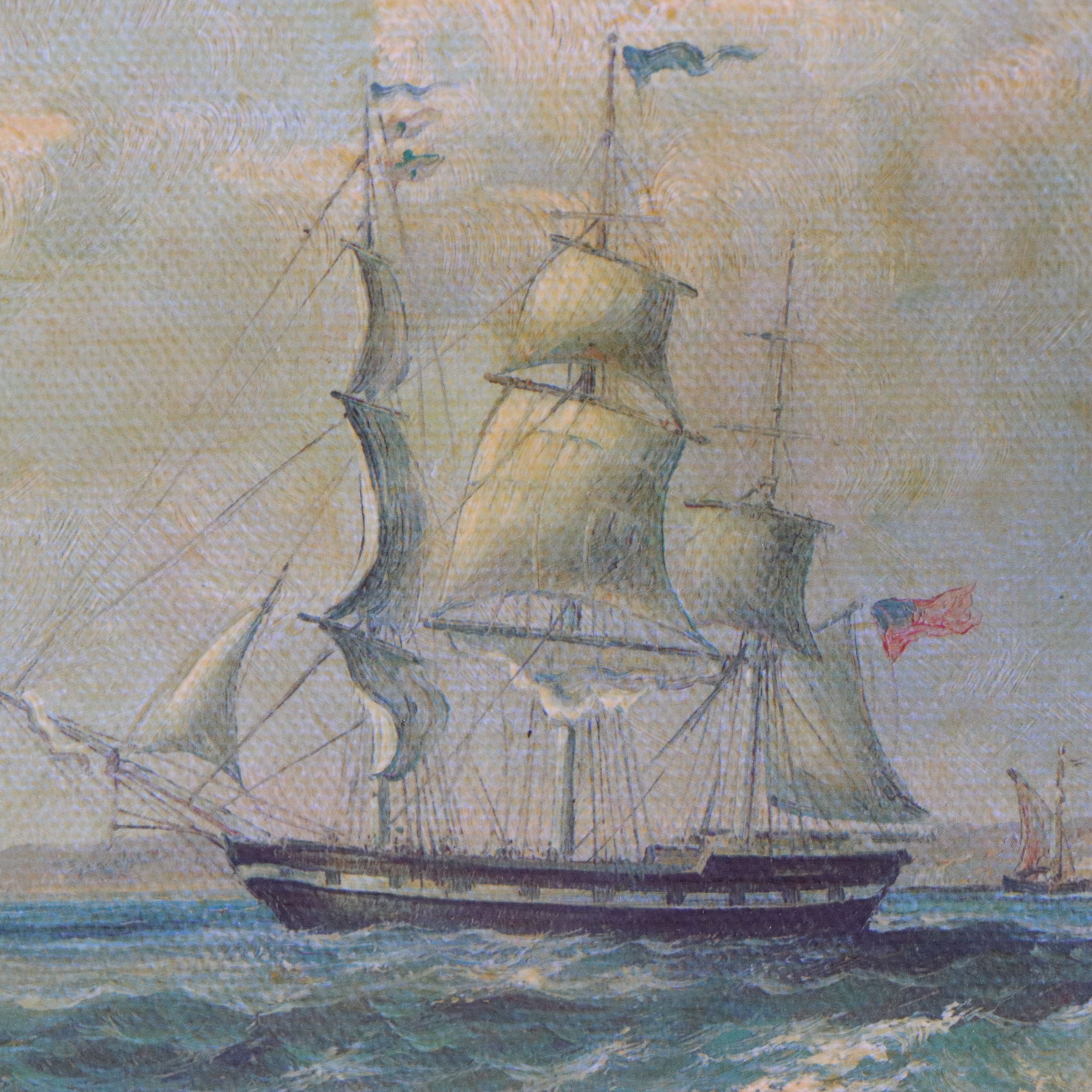 Maritime Scene Offset Lithograph After Edward William Cooke, 20th Century