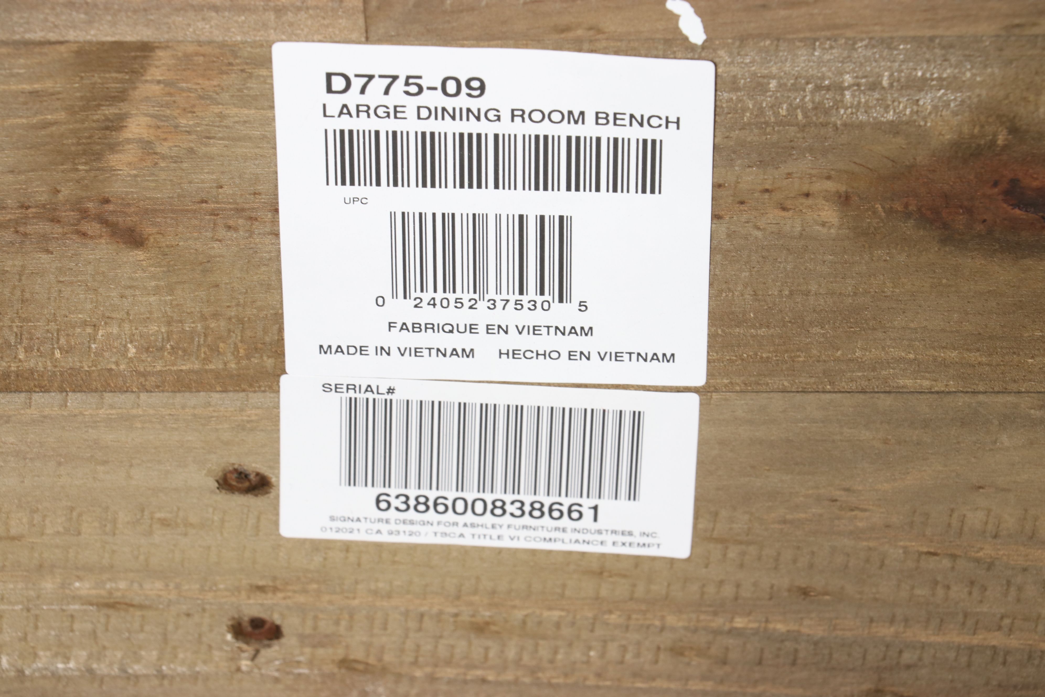 Signature Design by Ashley Furniture "Sommerford" Large Dining Bench