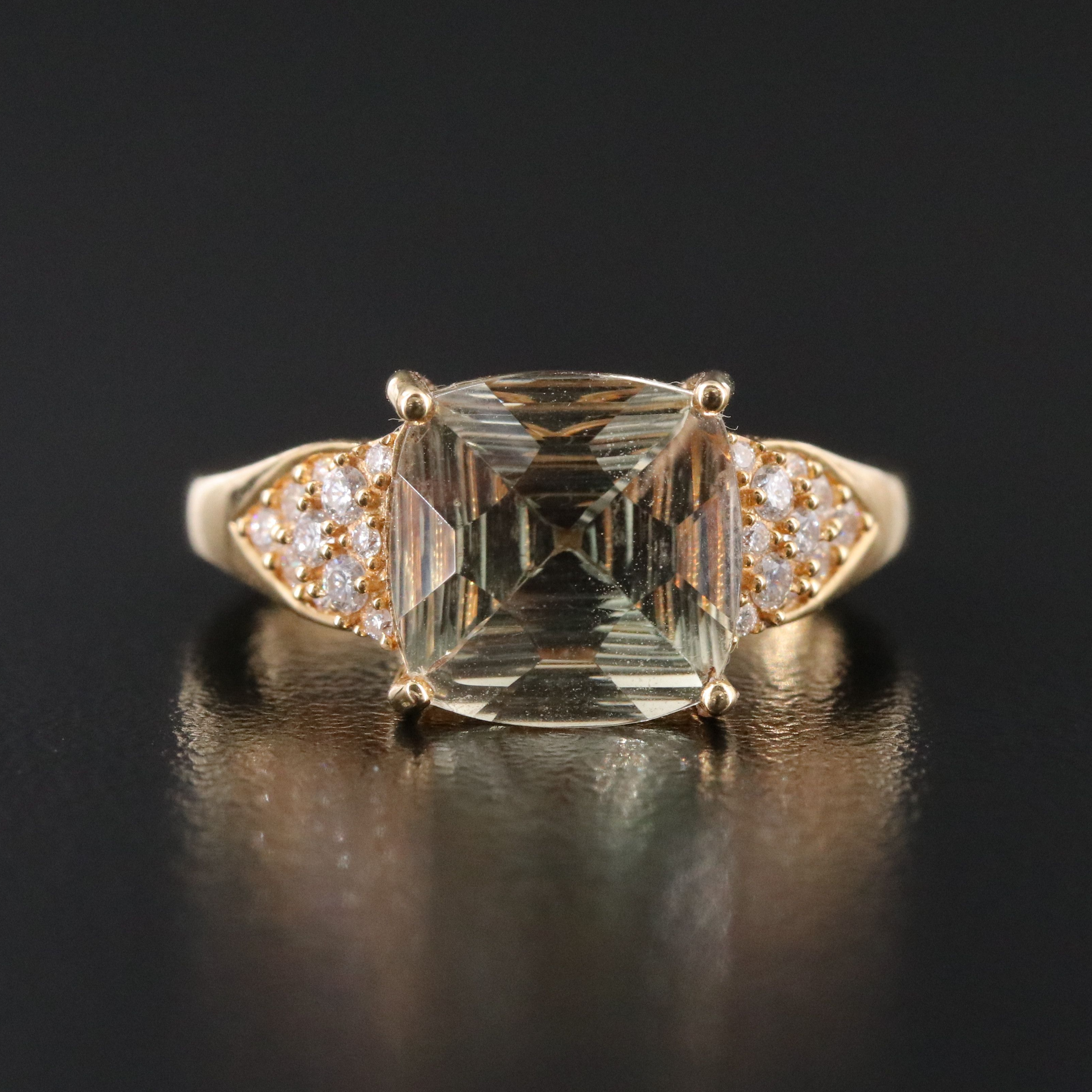 Chromia 18K Sunstone and Diamond Ring