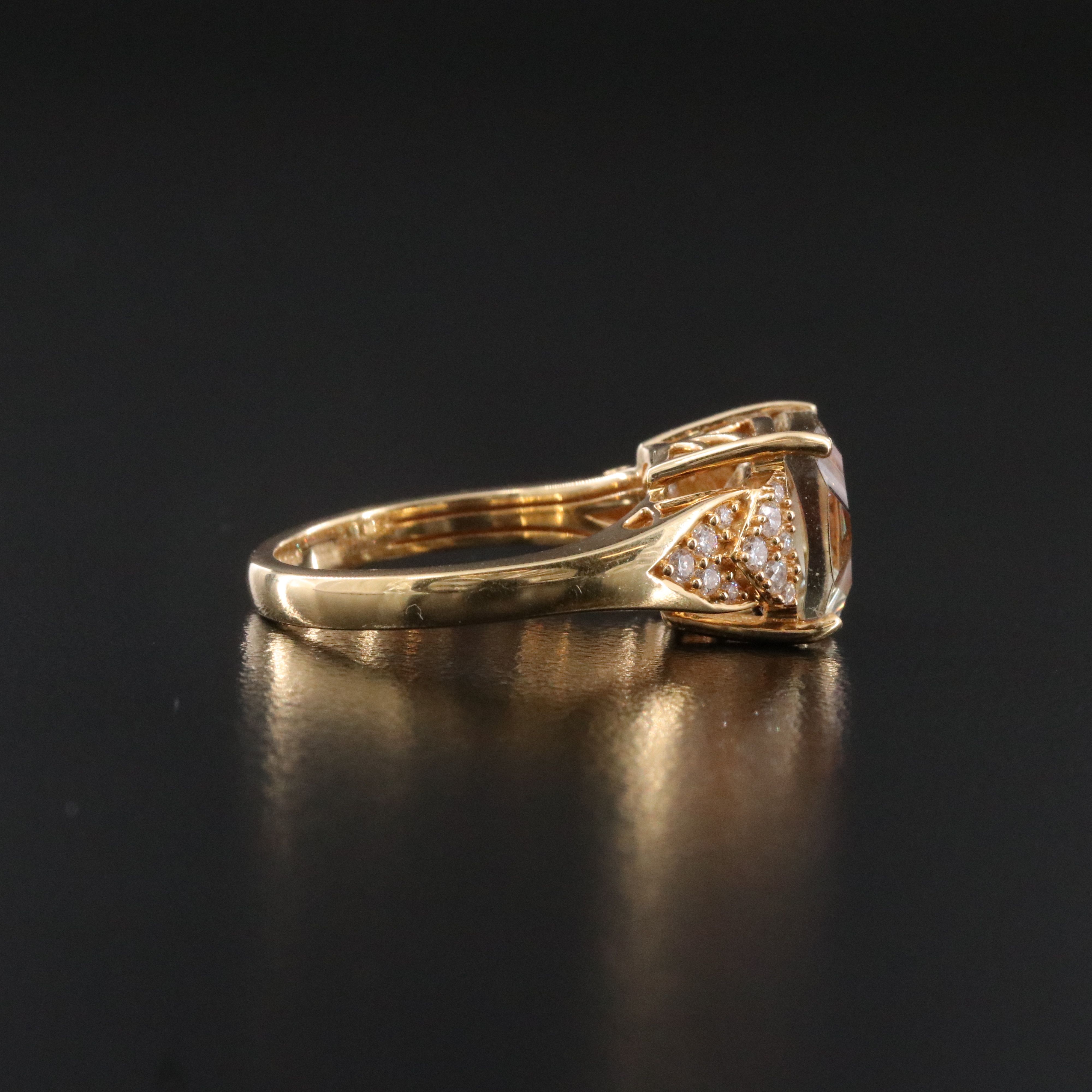 Chromia 18K Sunstone and Diamond Ring