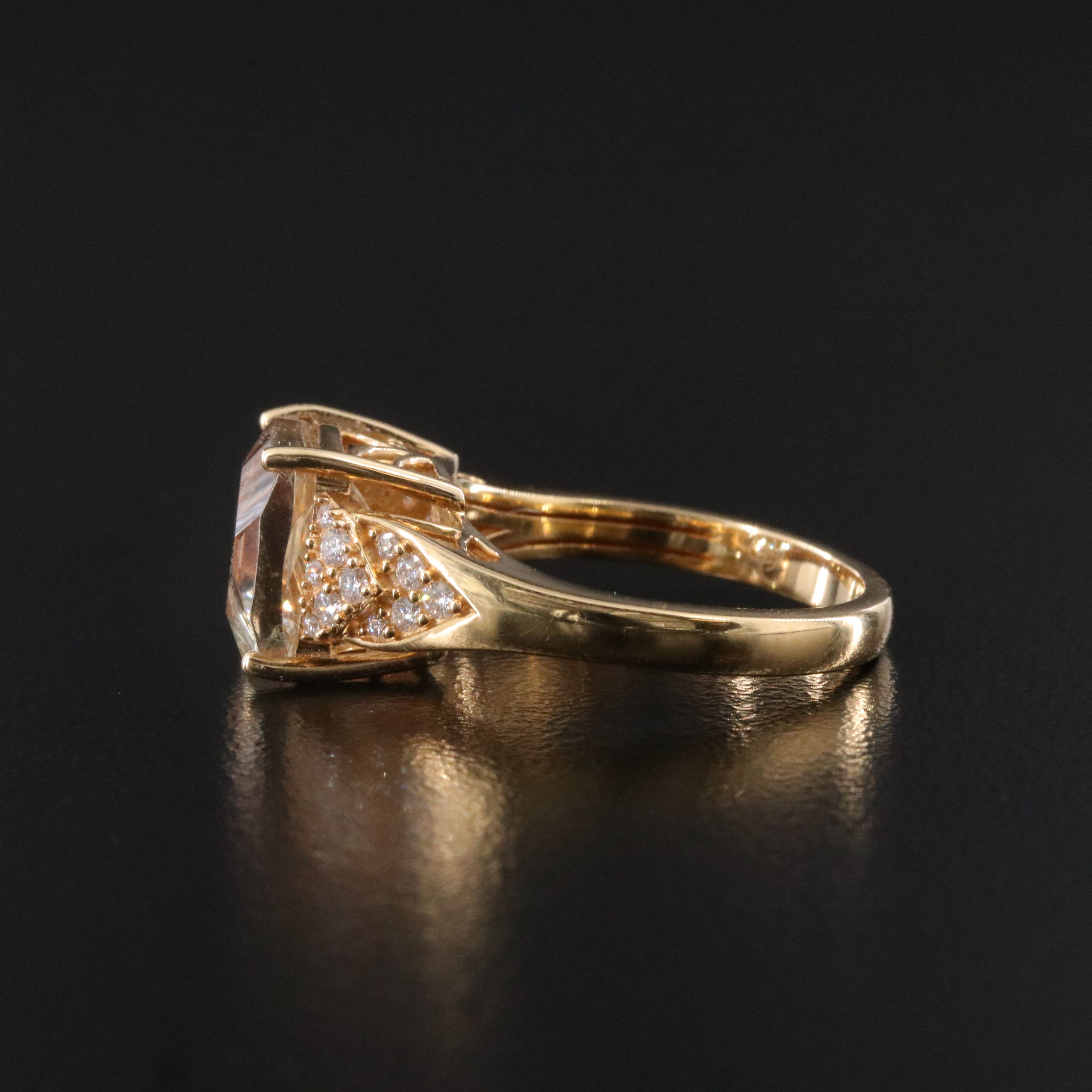 Chromia 18K Sunstone and Diamond Ring
