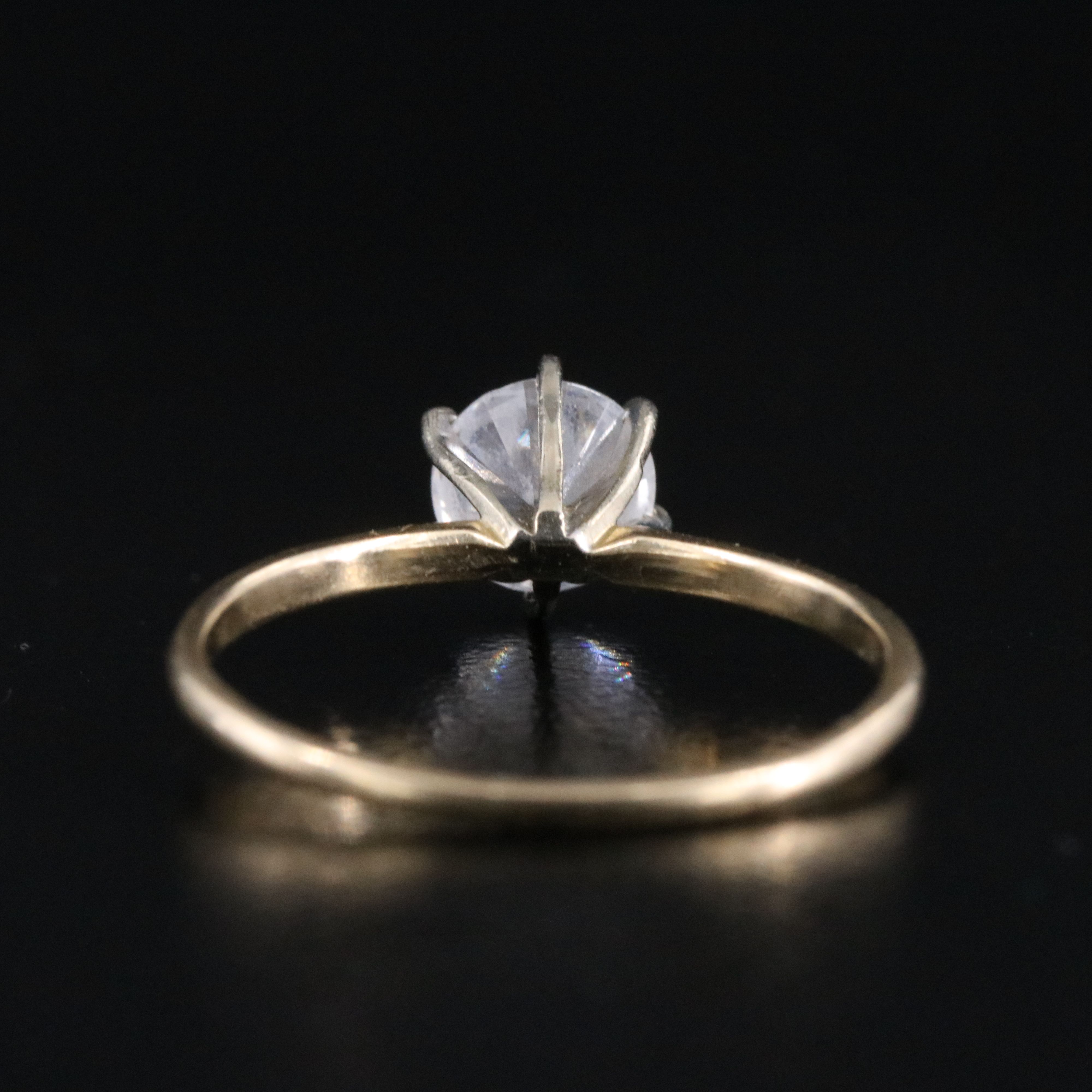 14K CZ Solitaire Ring
