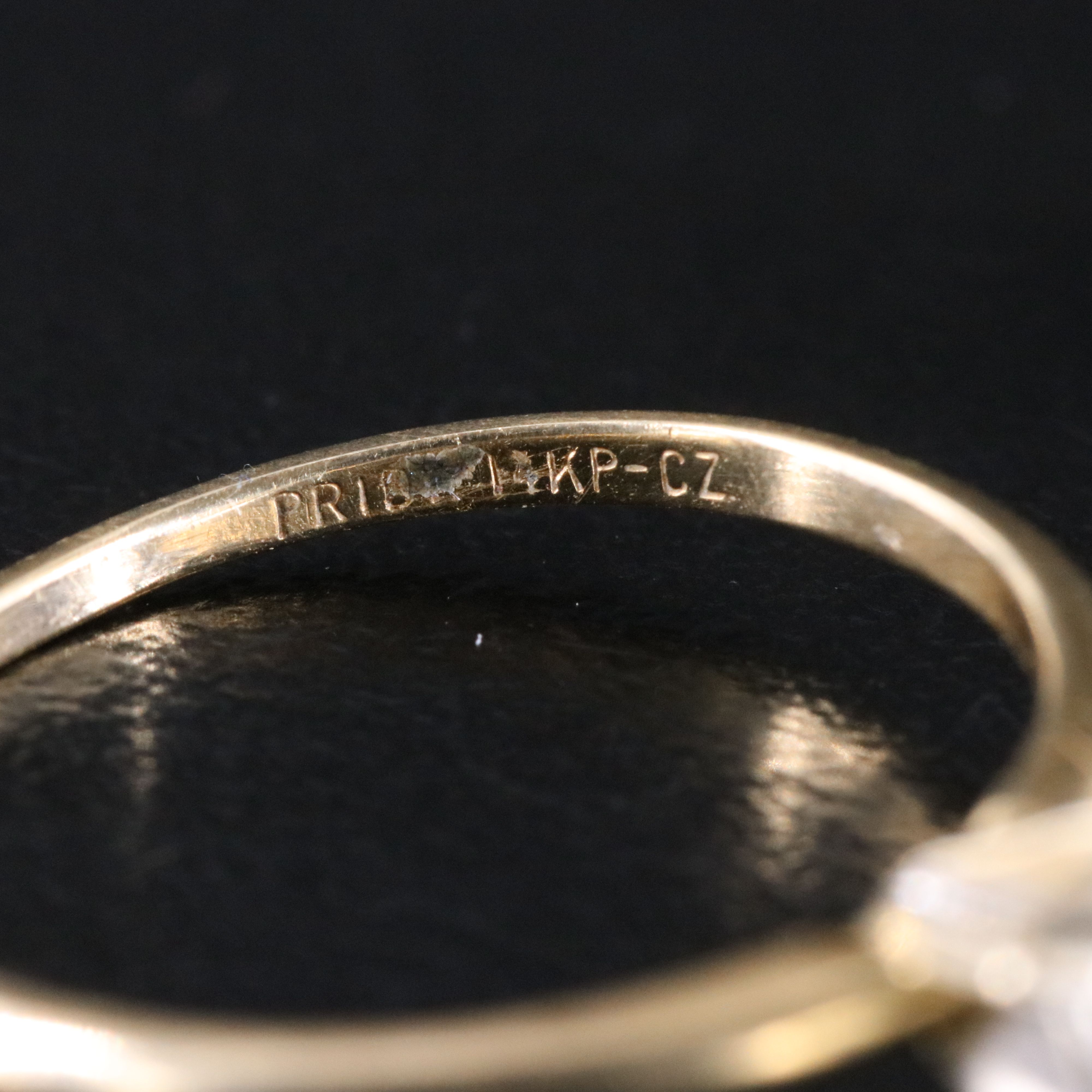 14K CZ Solitaire Ring