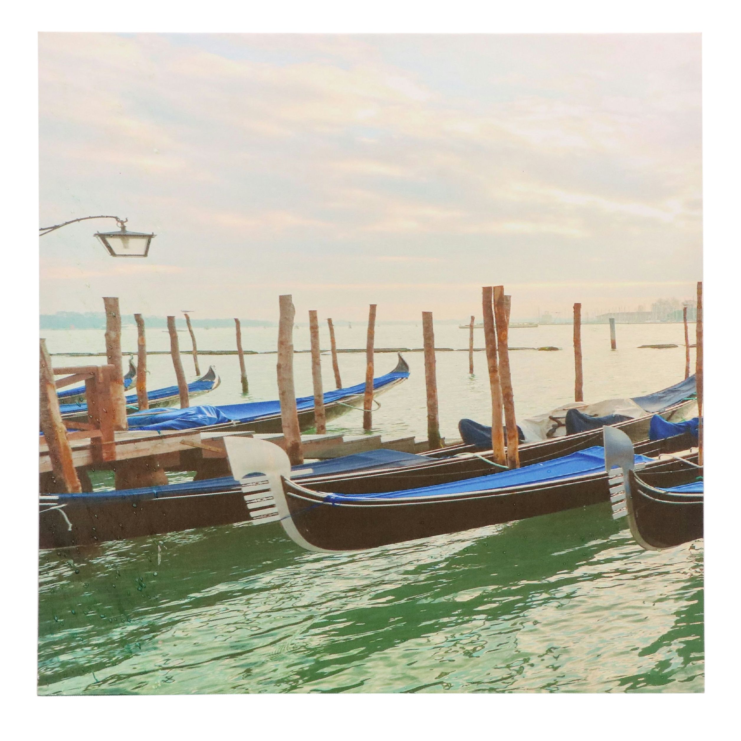 Venetian Lagoon Gicleé Triptych with Gondolas, 21st Century