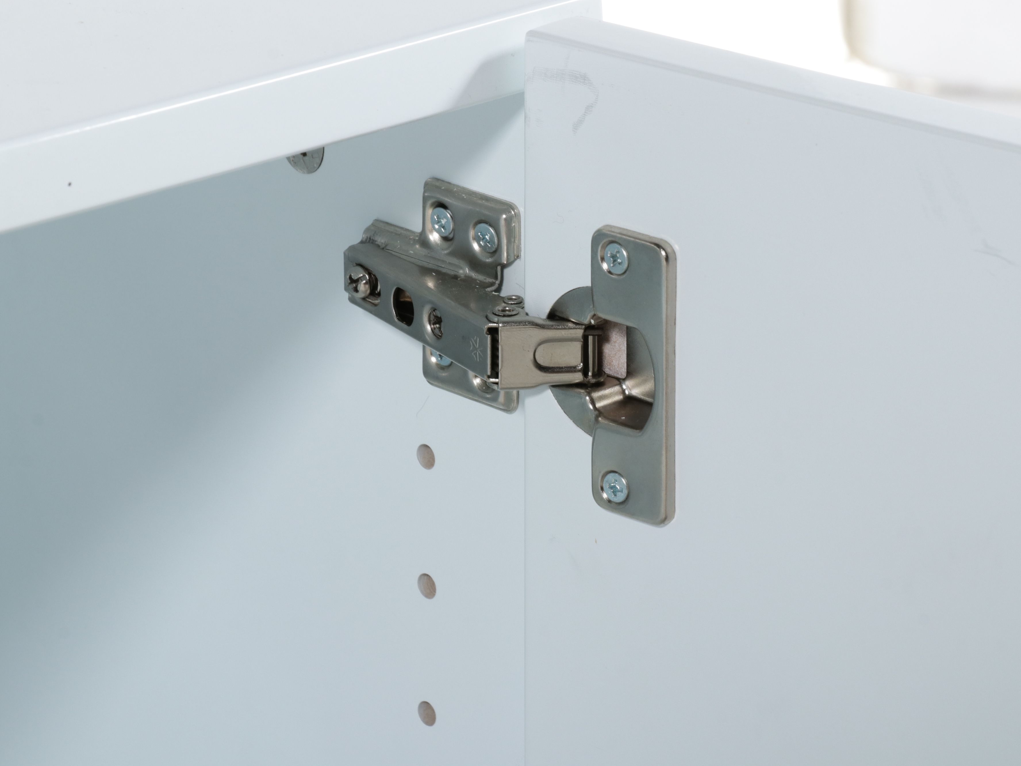 Contemporary High-Gloss White Two-Door Media Cabinet