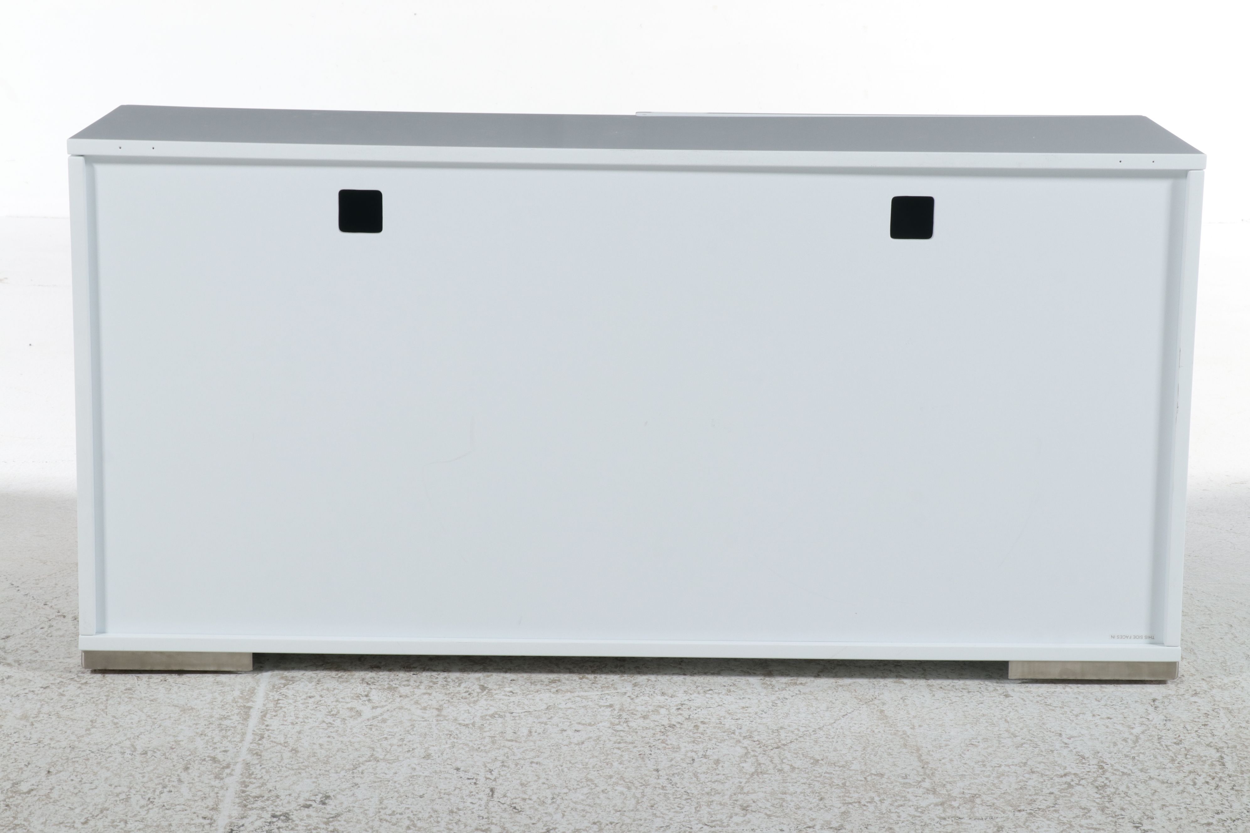 Contemporary High-Gloss White Two-Door Media Cabinet
