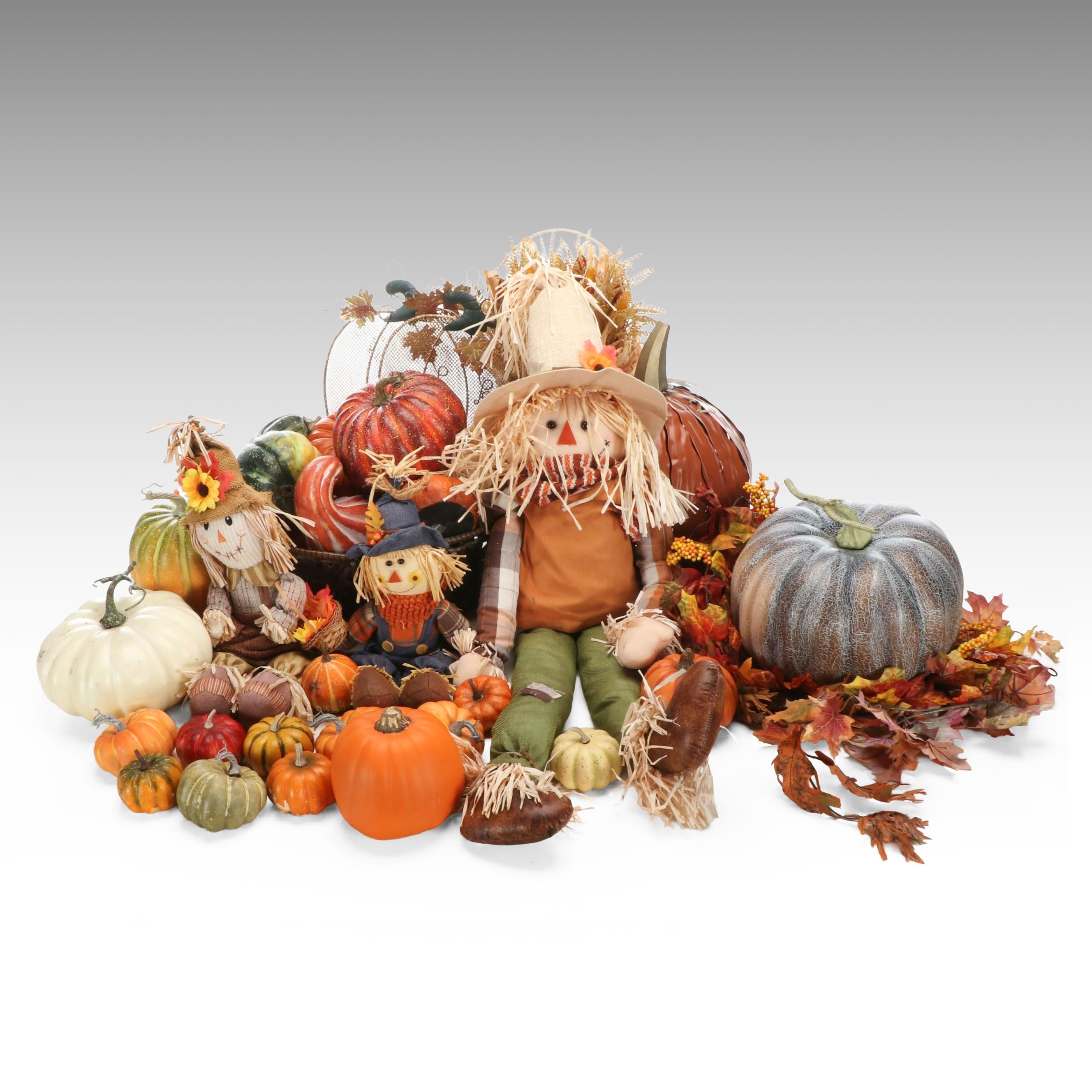 Artificial Pumpkins, Artificial Leaf Garlands, and More Fall Decoration