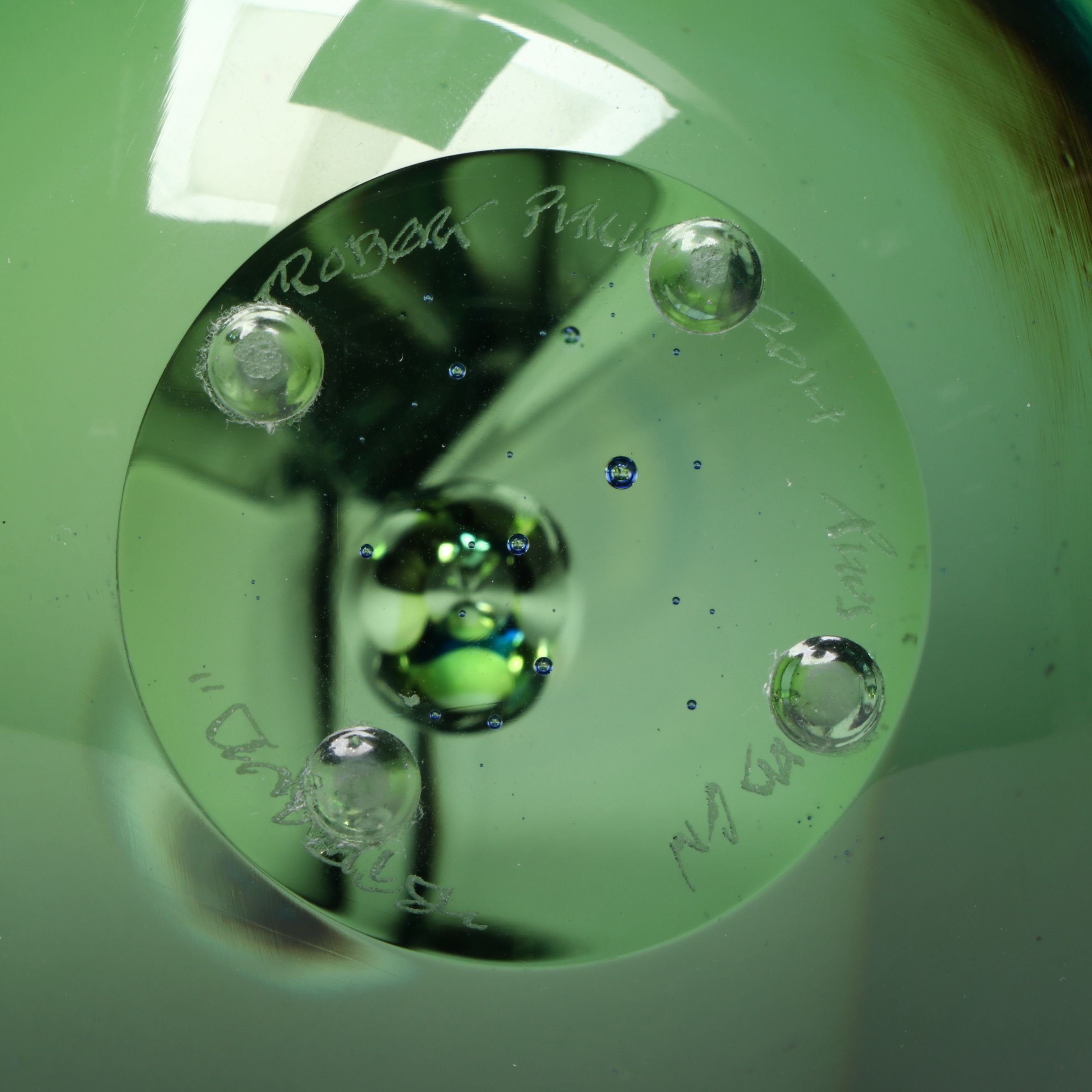 Robert Phillips Teardrop Overlay Art Glass Sculpture, 2014