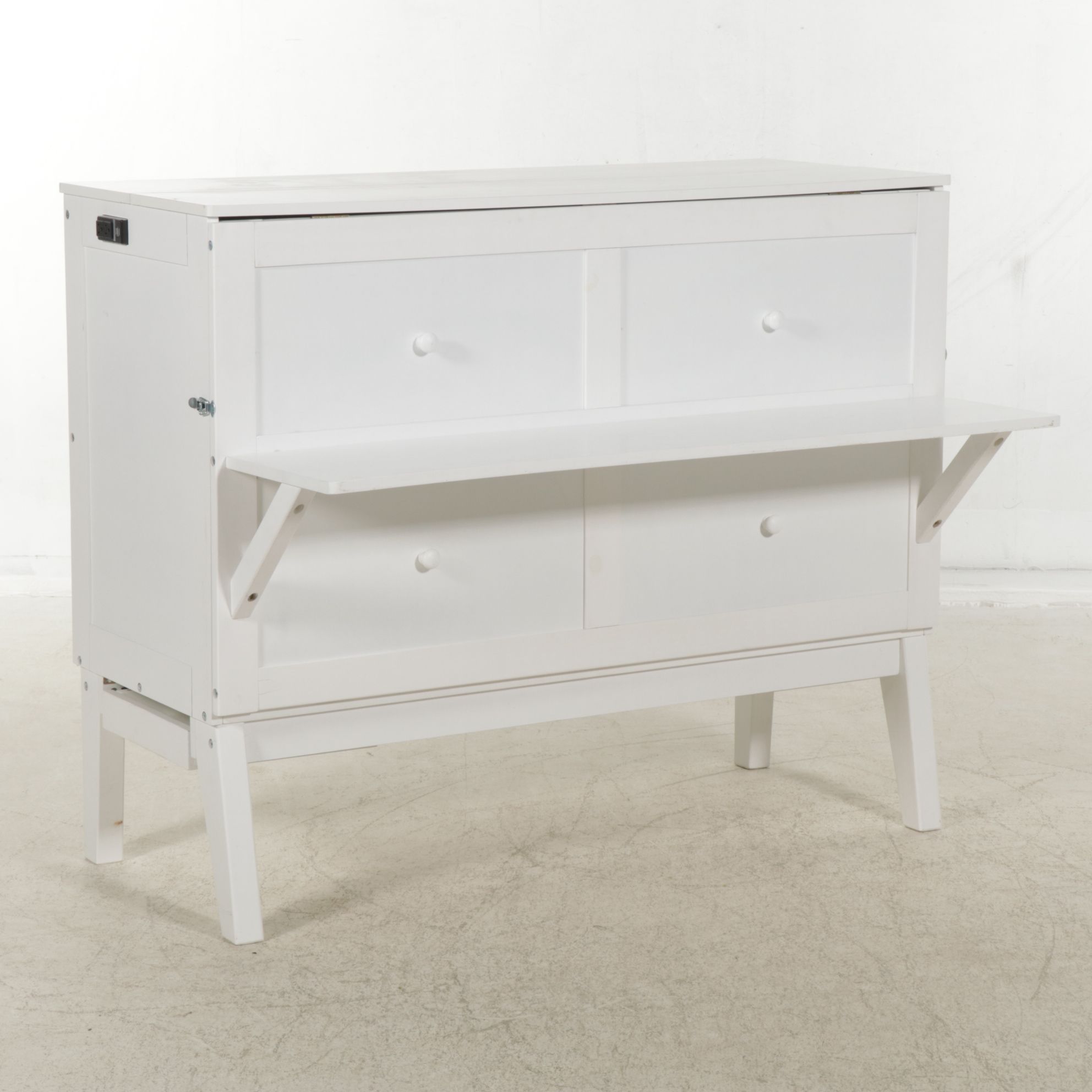 Harper & Bright Designs White Murphy Bed Cabinet