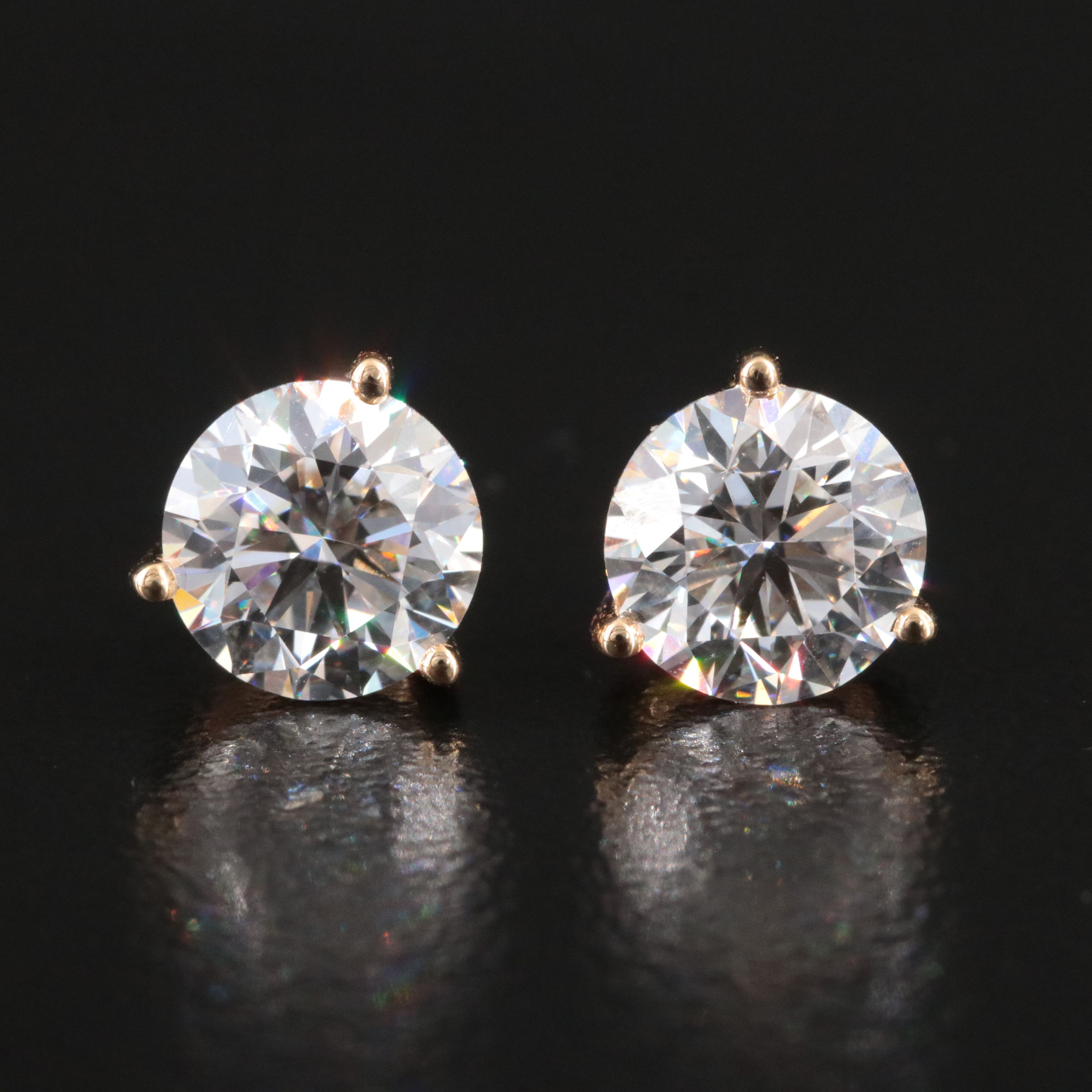 18K 2.26 CTW Lab Grown Diamond Stud Earrings with IGI Reports