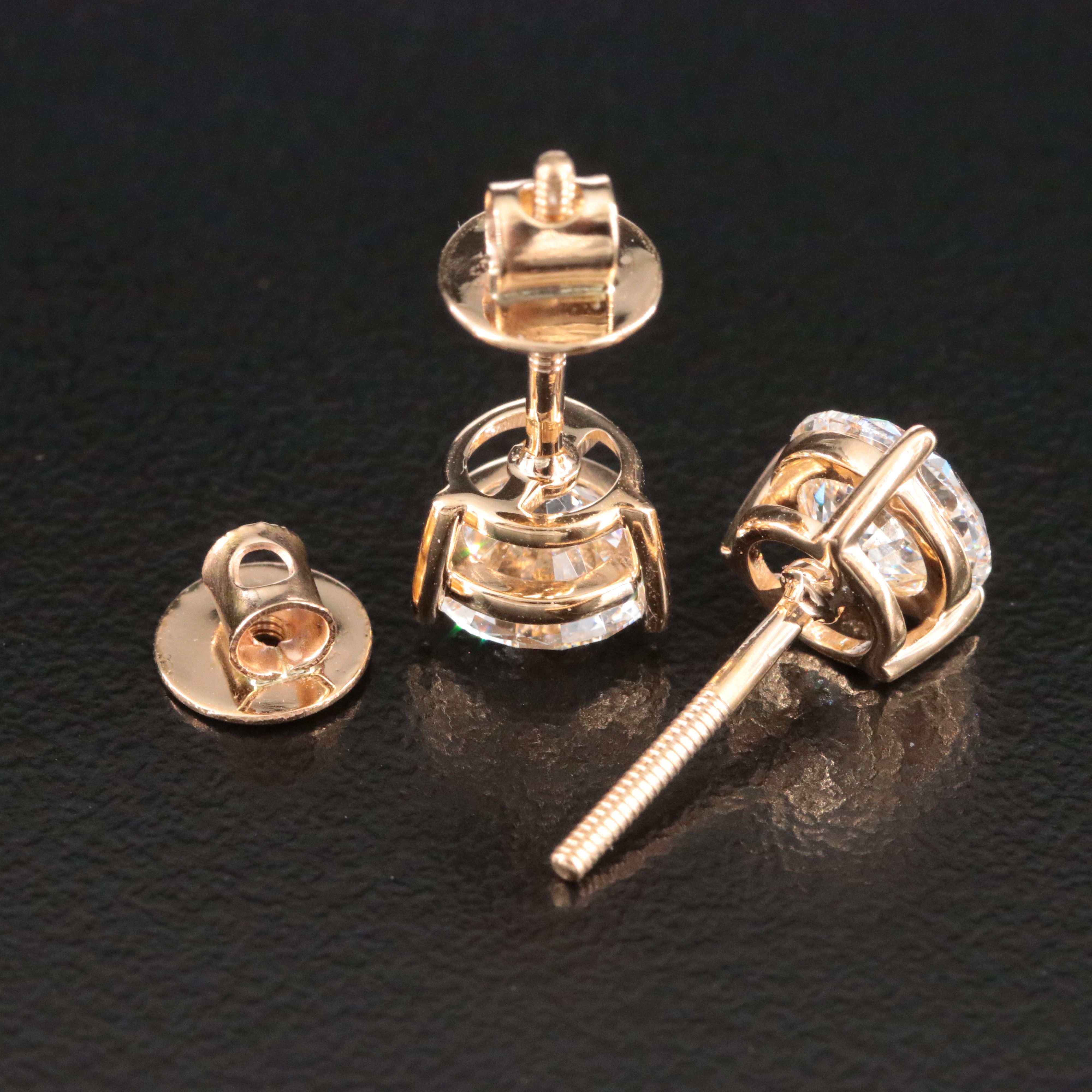 18K 2.26 CTW Lab Grown Diamond Stud Earrings with IGI Reports